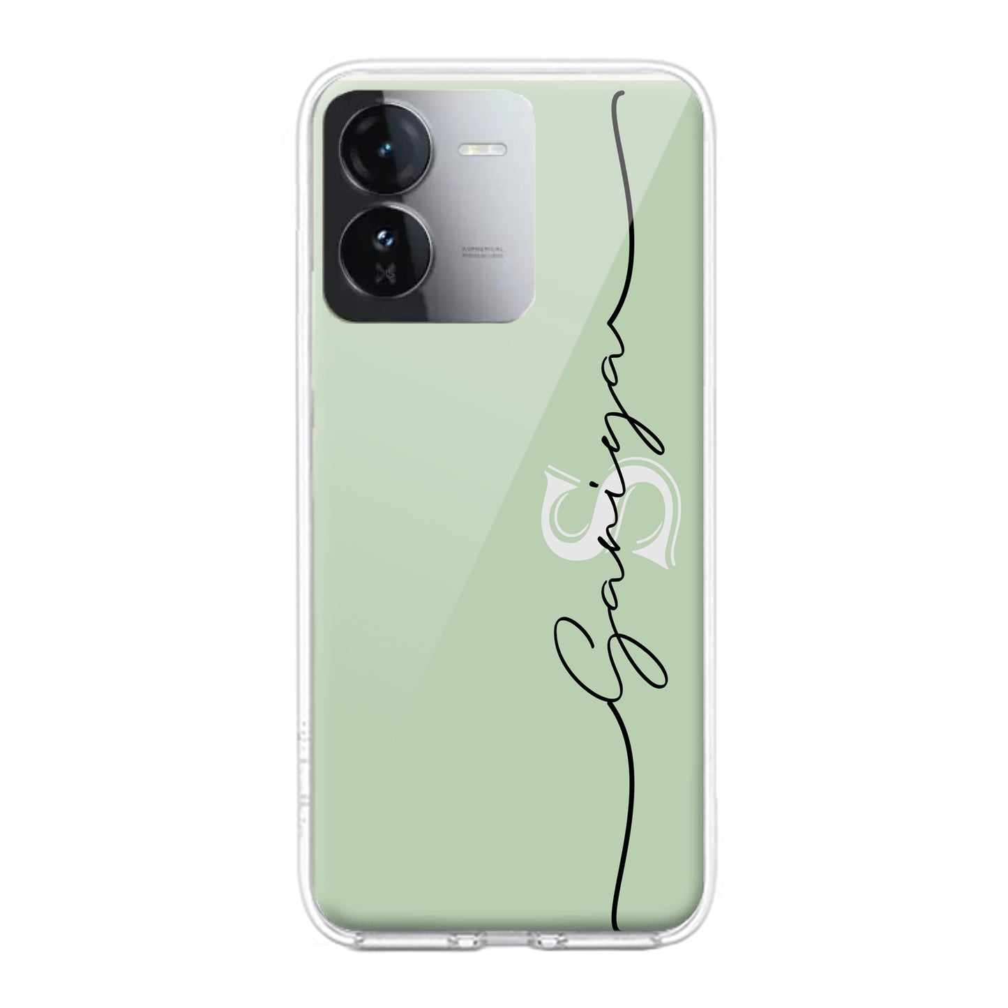 Personalized Initials Mint Green Silicon Case For iQOO ShopOnCliQ