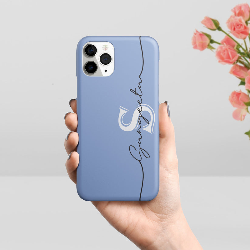 Personalized Initials Slim Mobile Case Cover Color Azure For Realme/Narzo