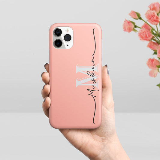Personalized Initials Slim Mobile Case Cover Color Peach For Redmi/Xiaomi
