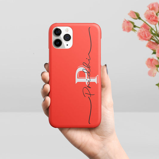 Personalized Initials Slim Mobile Case Cover Color Red For Redmi/Xiaomi