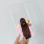 Personalized Pink Blossom Girl Transparent Silicon Case For iQOO - ShopOnCliQ