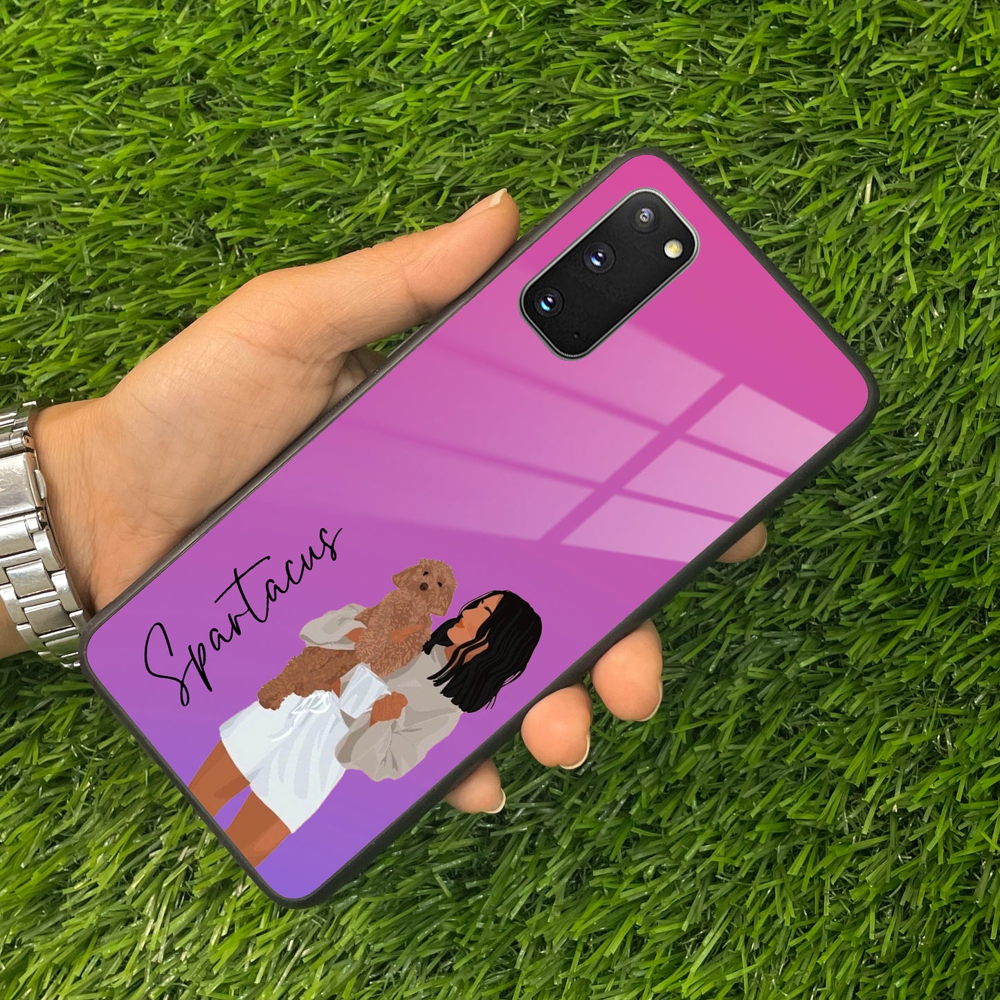 Customize Pet Name Glass Case For Samsung