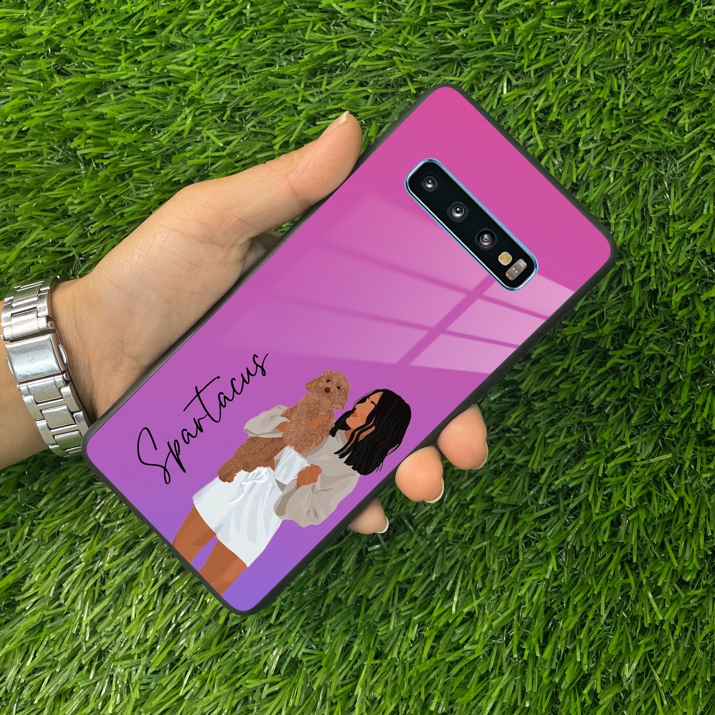 Customize Pet Name Glass Case For Samsung