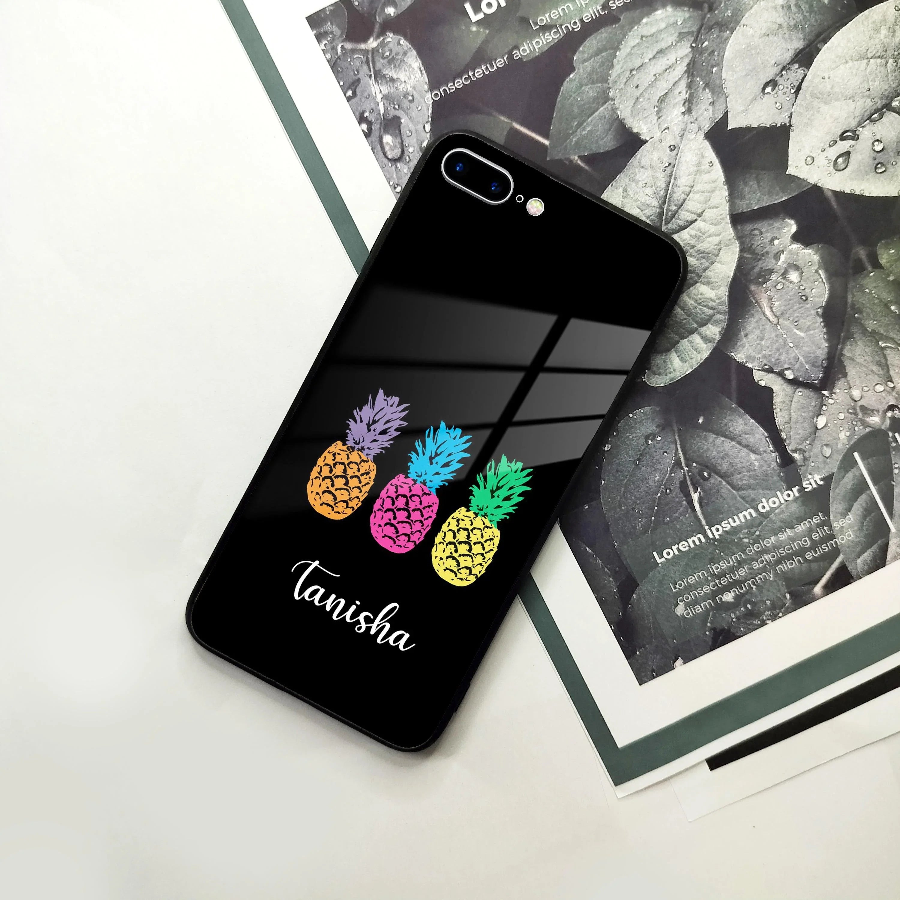 Colorful Pineapple Glass Case Cover For iPhone - ShopOnCliQ