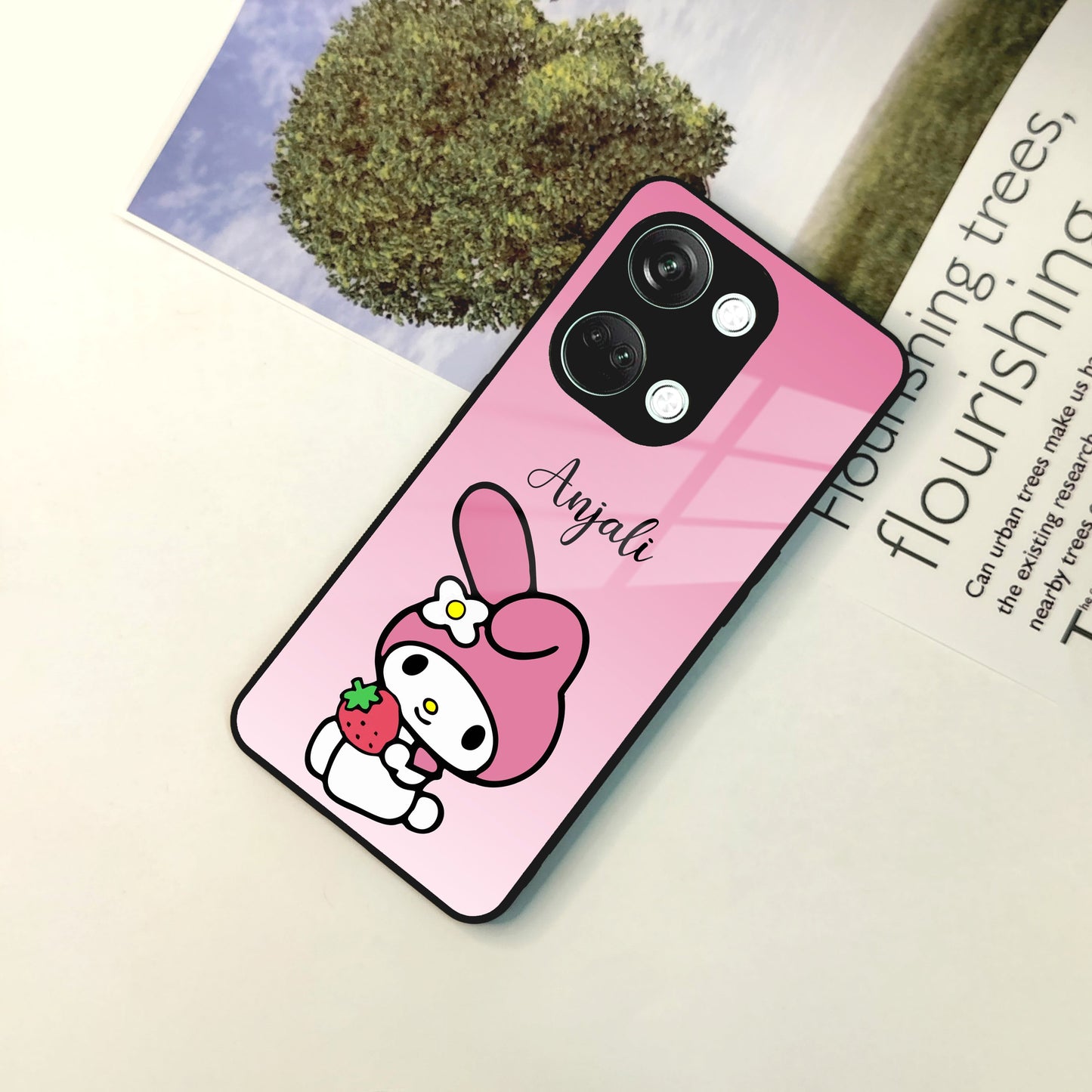 Pink Bunny Glass Case Cover For OnePlus ShopOnCliQ