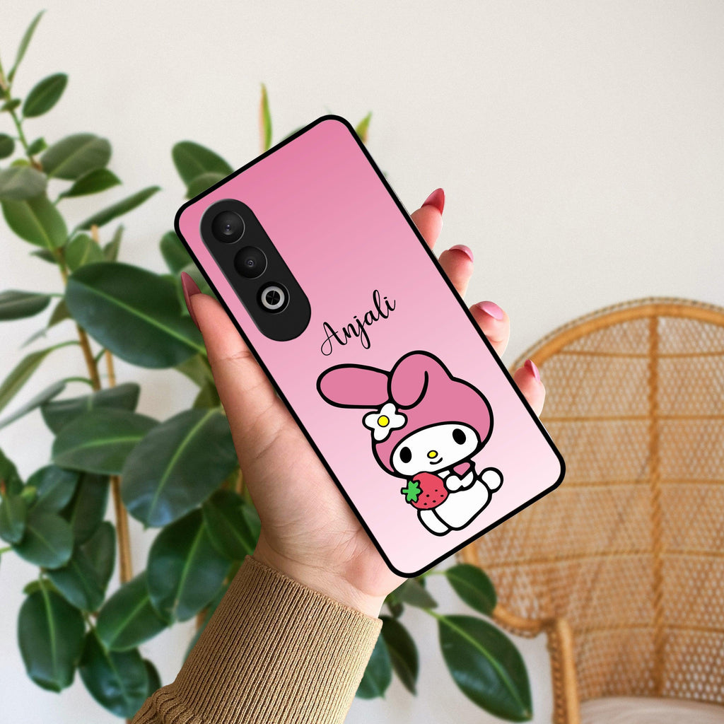 Pink Bunny Glass Case Cover For OnePlus - ShopOnCliQ
