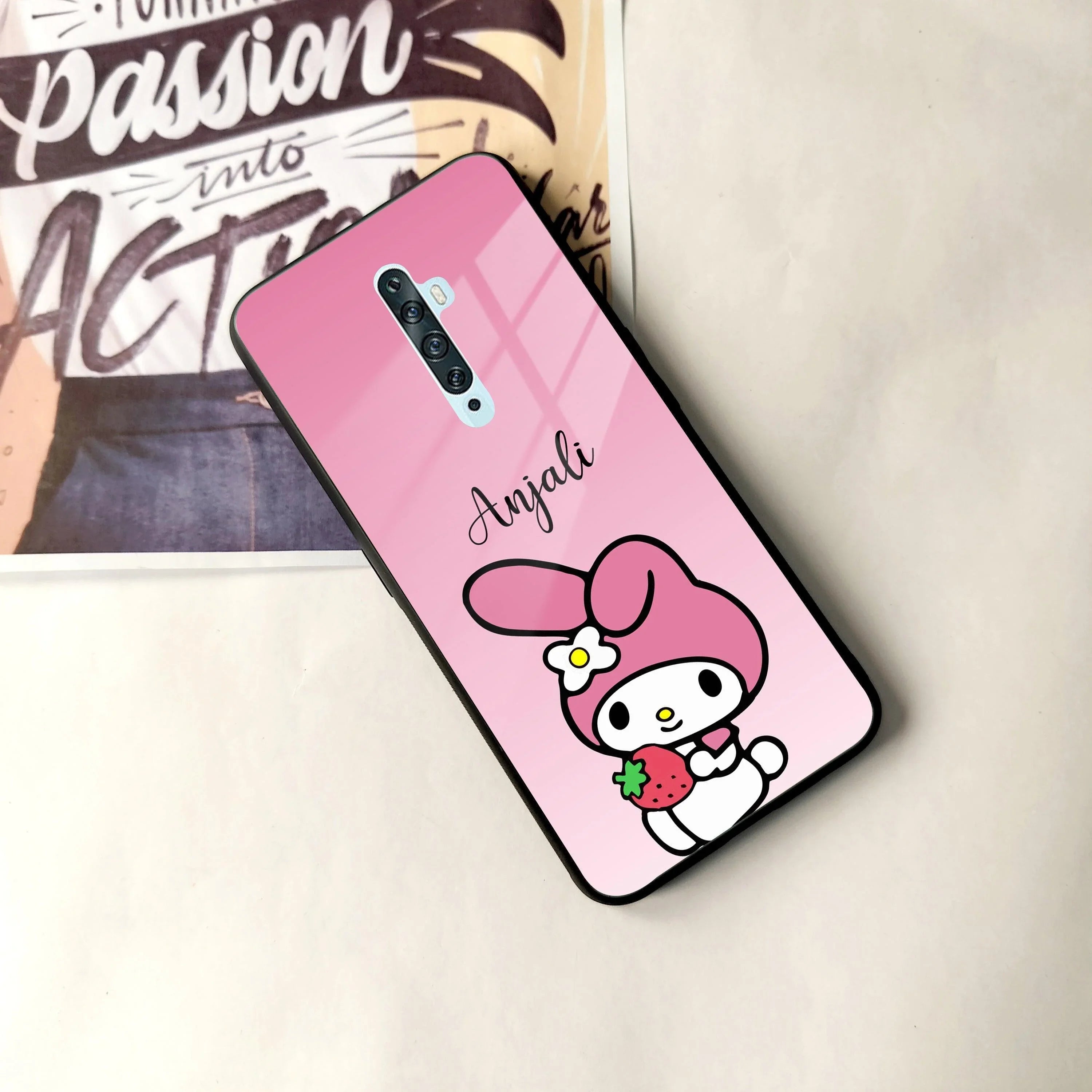 Pink Bunny Glass Case Cover For Oppo - ShopOnCliQ