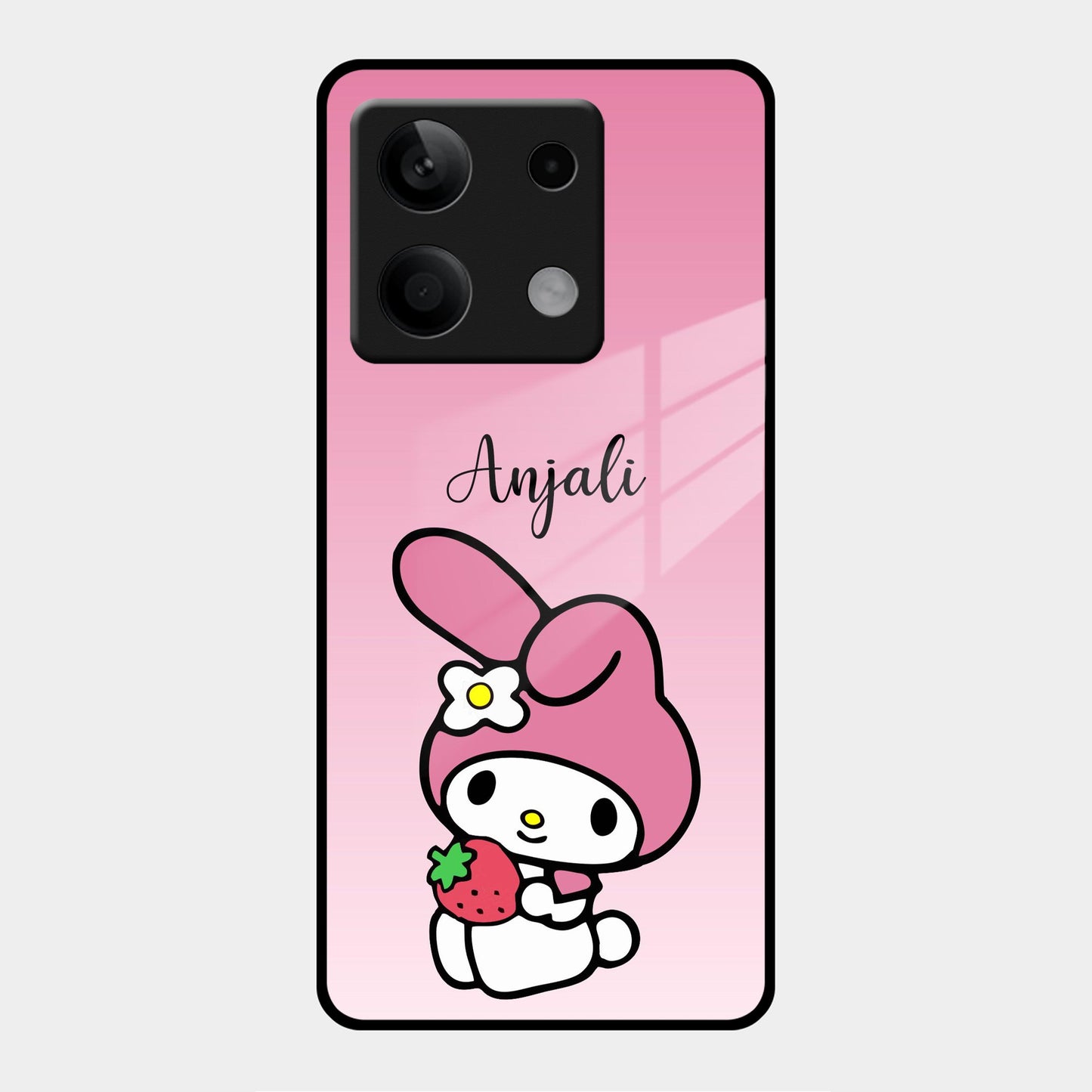 Pink Bunny Glass Case Cover For Poco