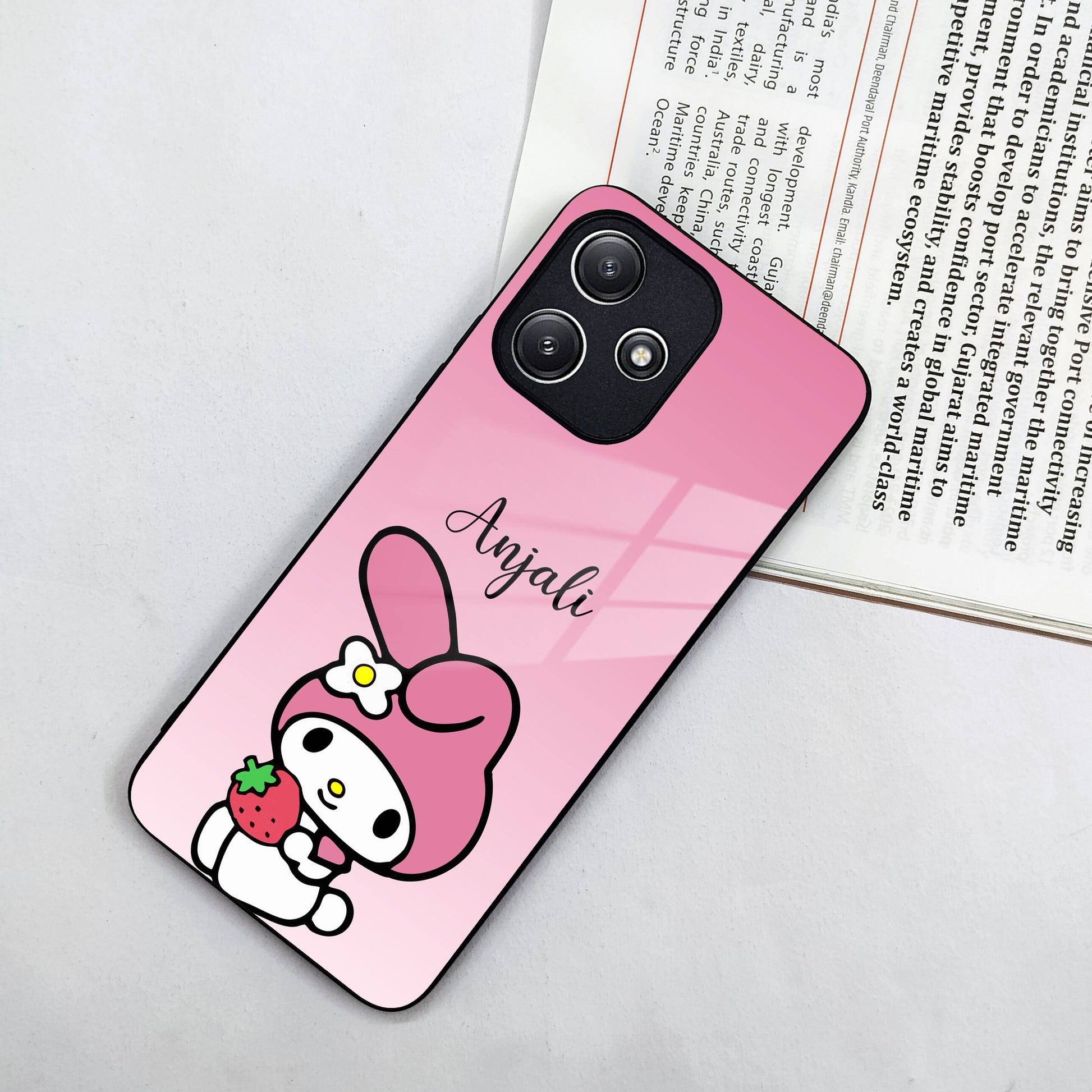 Pink Bunny Glass Case Cover For Poco ShopOnCliQ