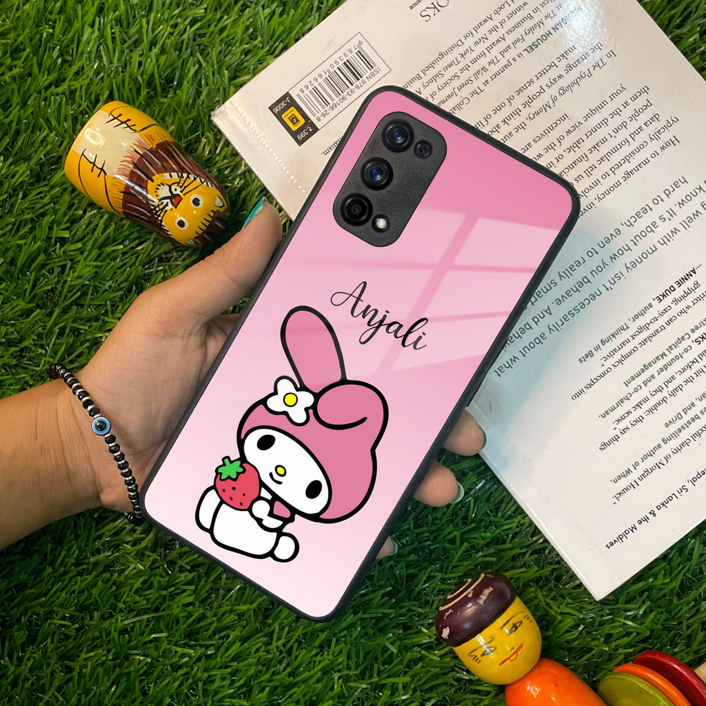 Pink Bunny Glass Case Cover For Realme/Narzo - ShopOnCliQ