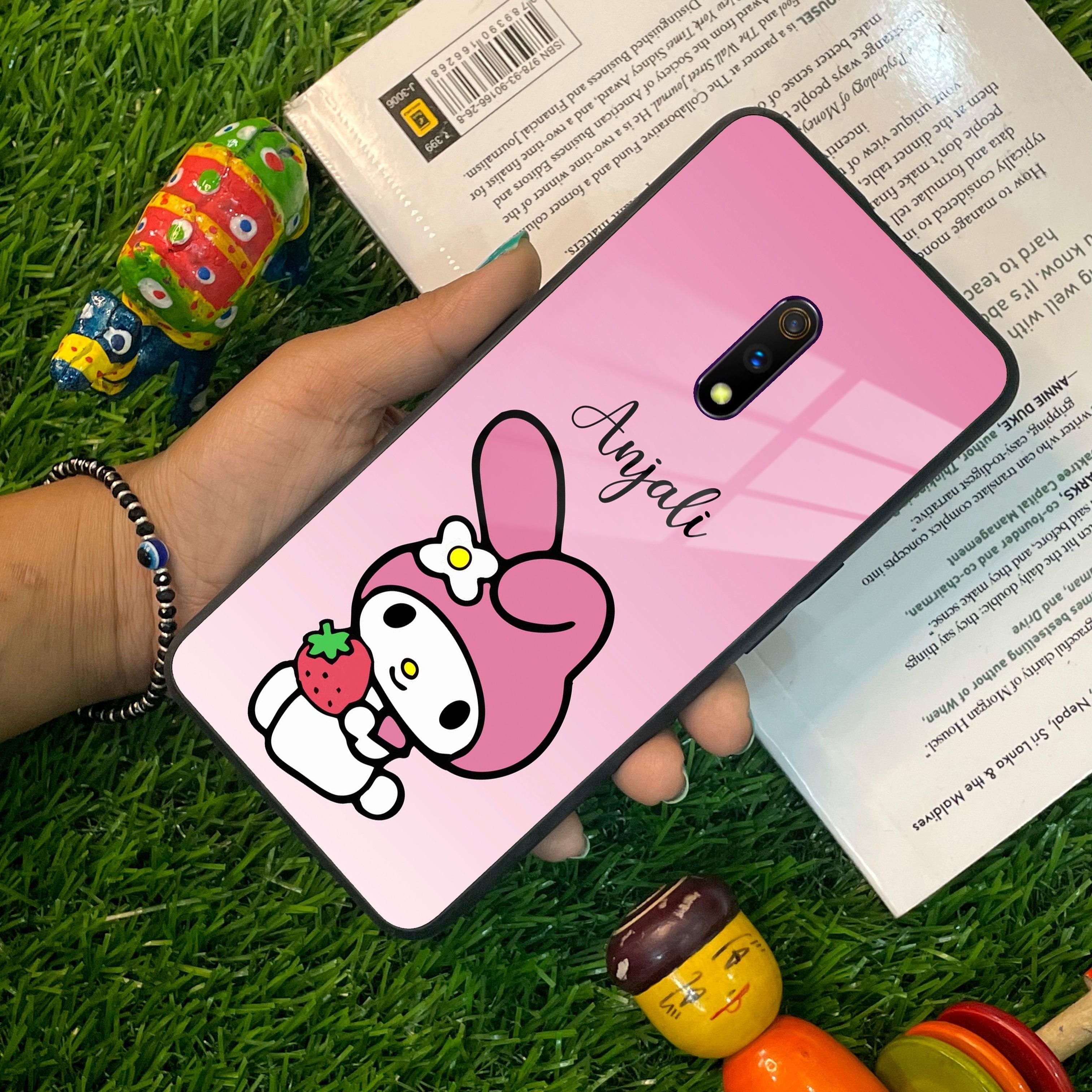 Pink Bunny Glass Case Cover For Realme/Narzo - ShopOnCliQ