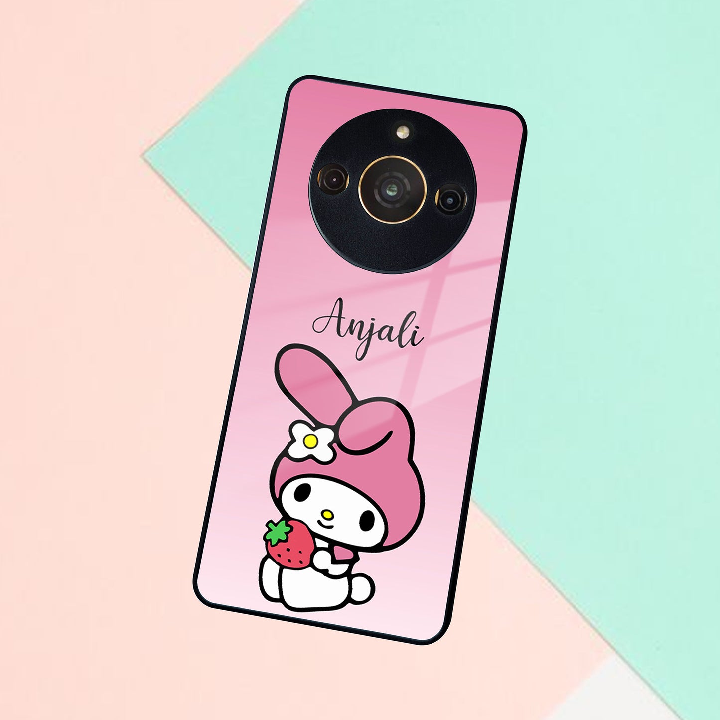 Pink Bunny Glass Case Cover For Realme/Narzo ShopOnCliQ