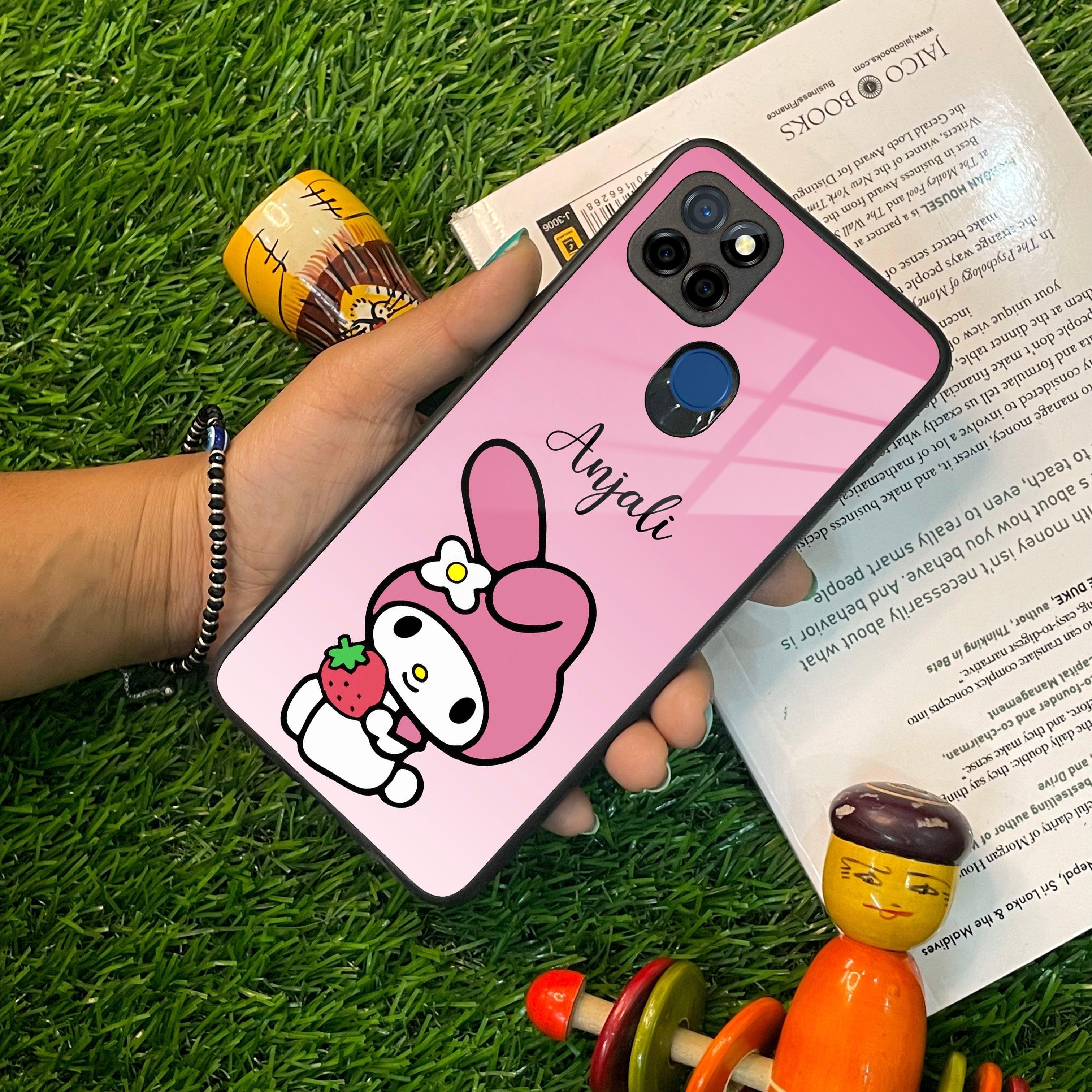 Pink Bunny Glass Case Cover For Realme/Narzo - ShopOnCliQ