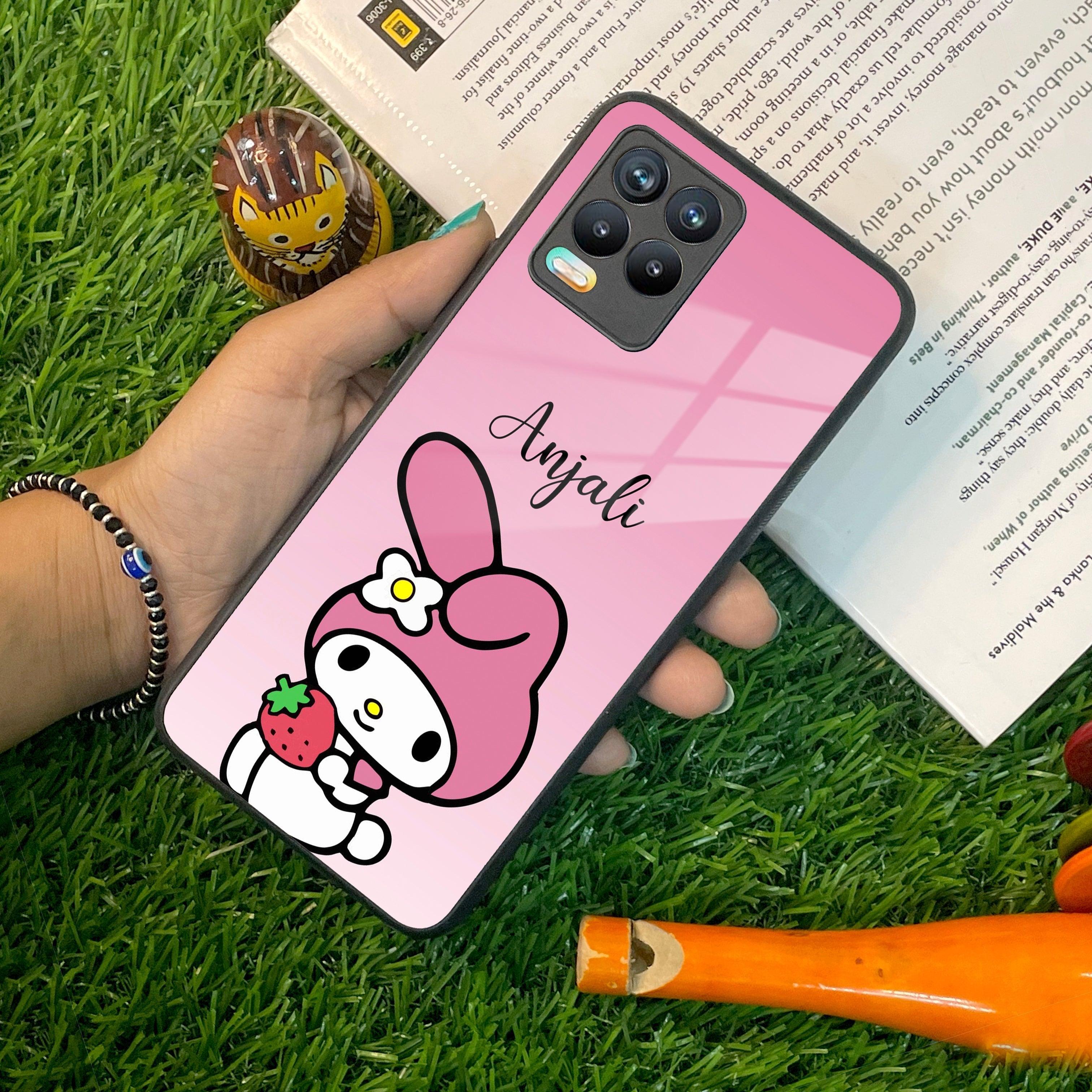 Pink Bunny Glass Case Cover For Realme/Narzo - ShopOnCliQ