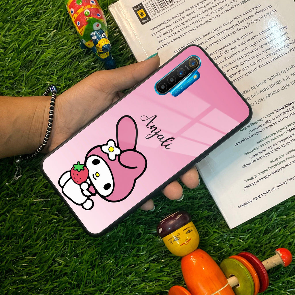 Pink Bunny Glass Case Cover For Realme/Narzo - ShopOnCliQ