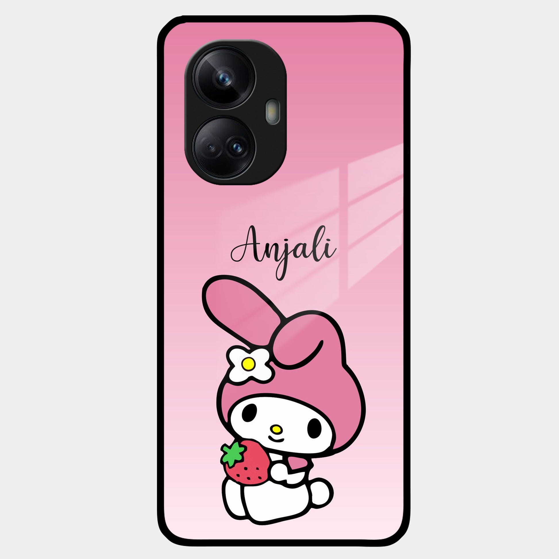 Pink Bunny Glass Case Cover For Realme/Narzo ShopOnCliQ