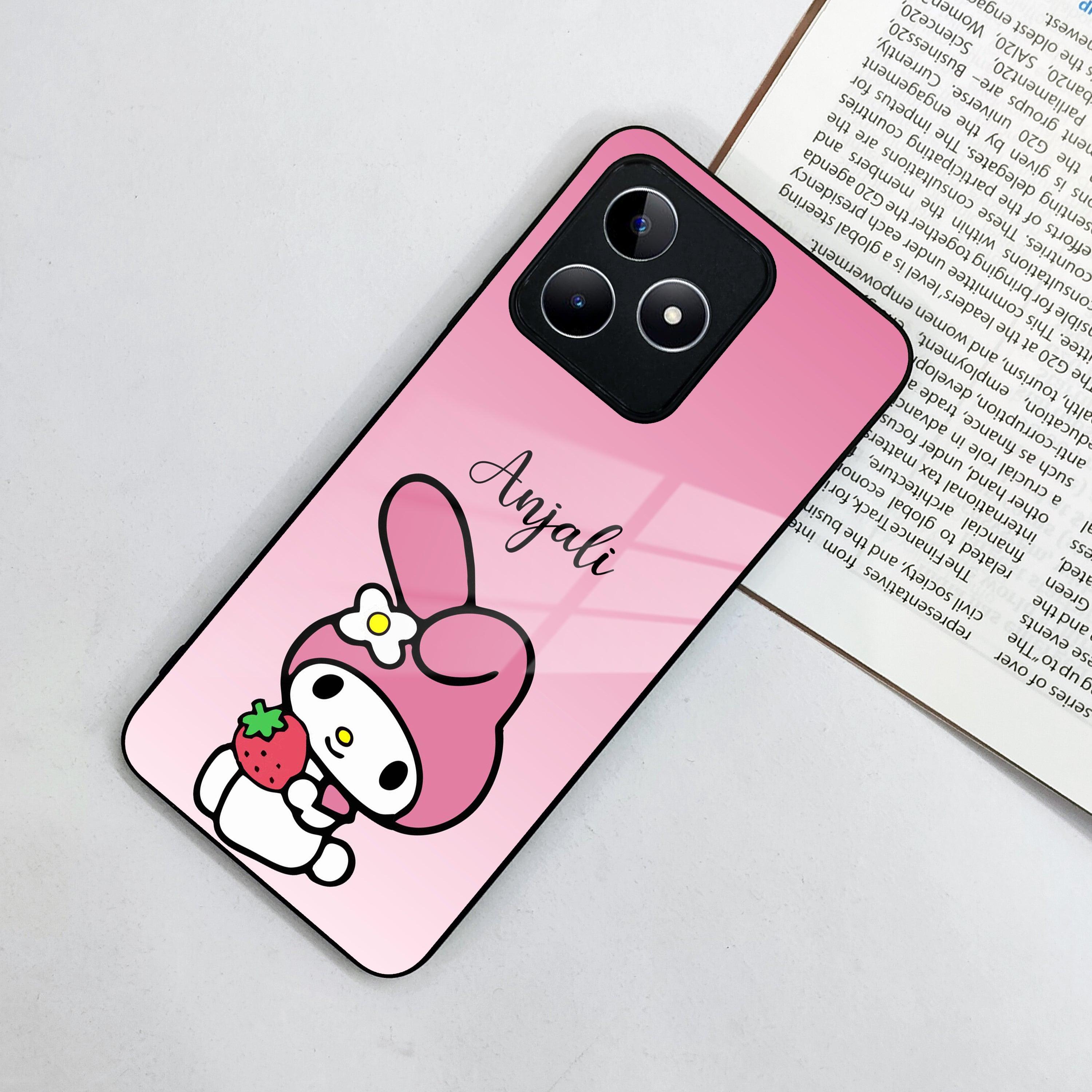 Pink Bunny Glass Case Cover For Realme/Narzo - ShopOnCliQ