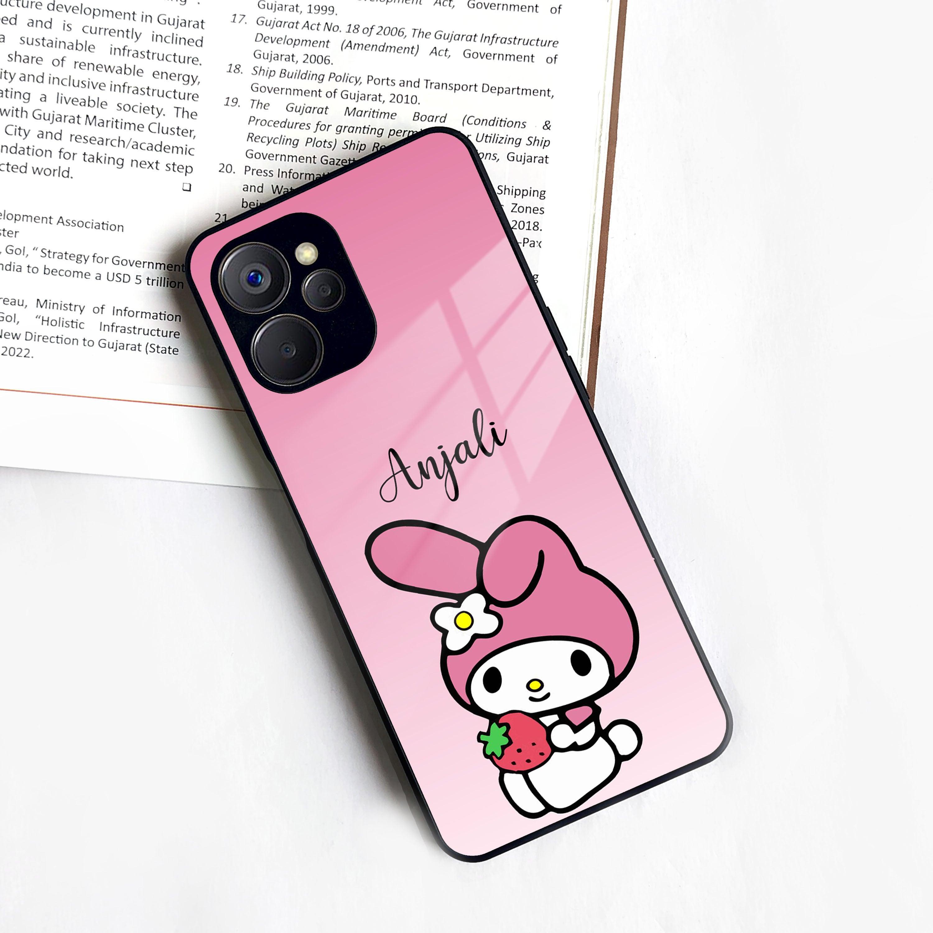 Pink Bunny Glass Case Cover For Realme/Narzo - ShopOnCliQ