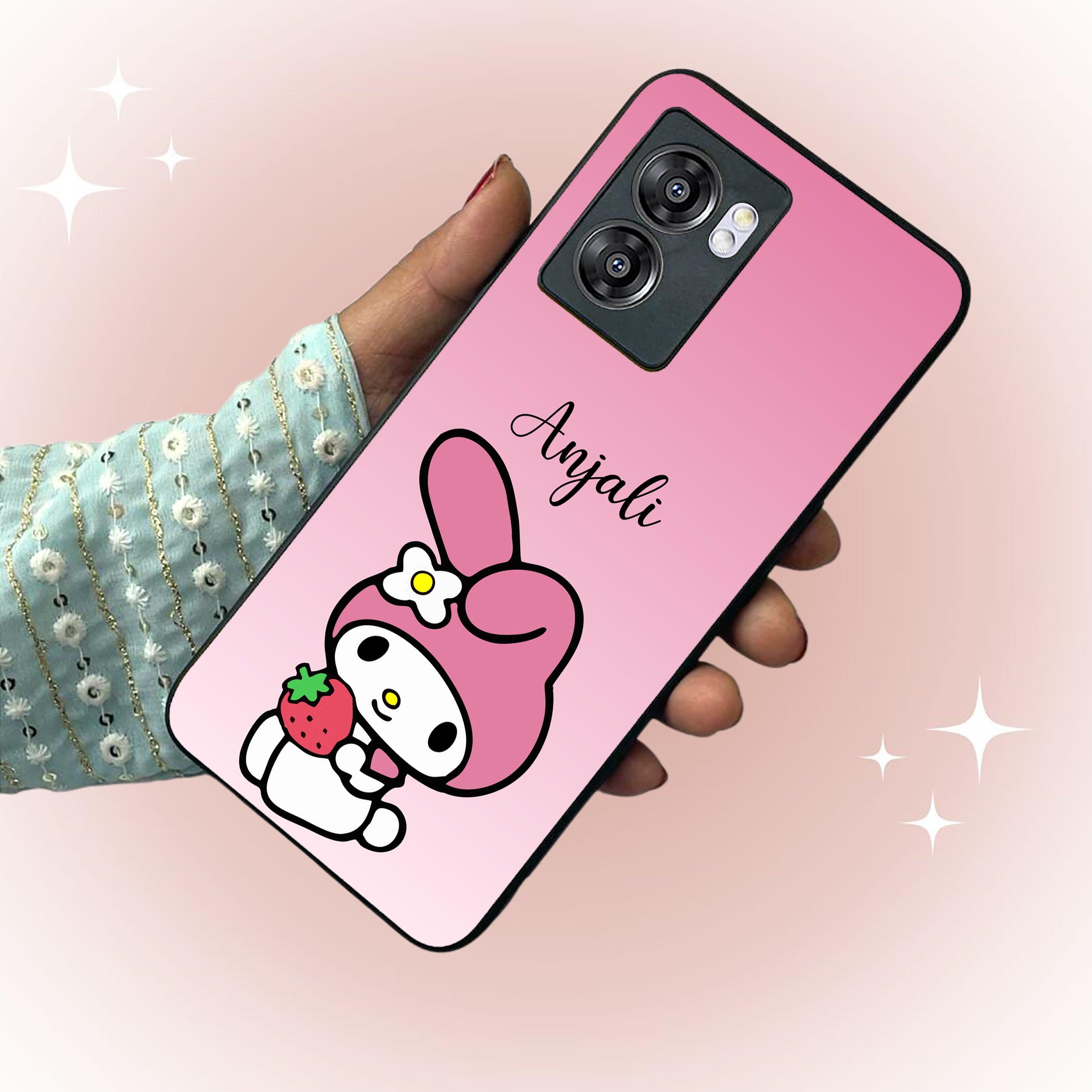 Pink Bunny Glass Case Cover For Realme/Narzo - ShopOnCliQ