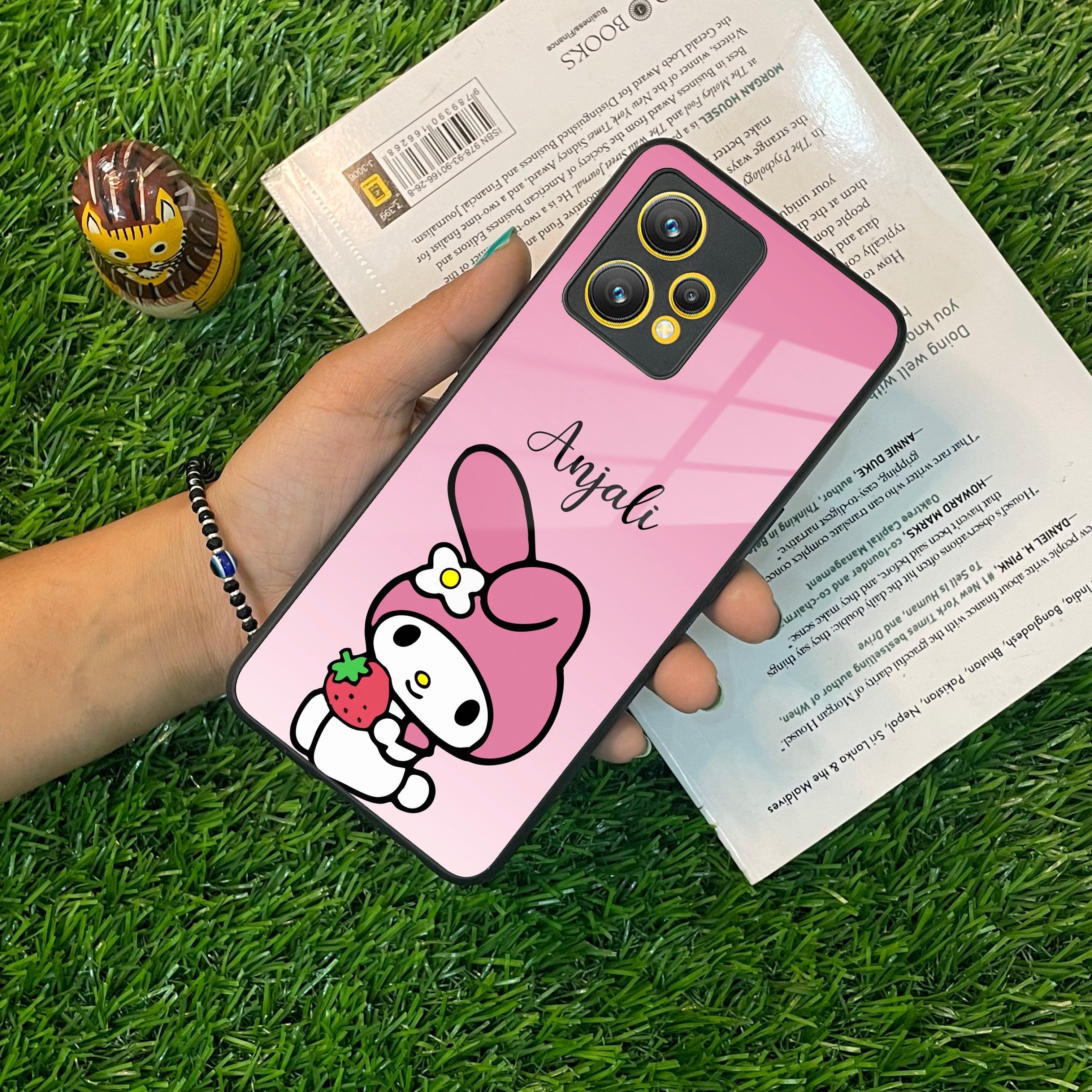 Pink Bunny Glass Case Cover For Realme/Narzo - ShopOnCliQ