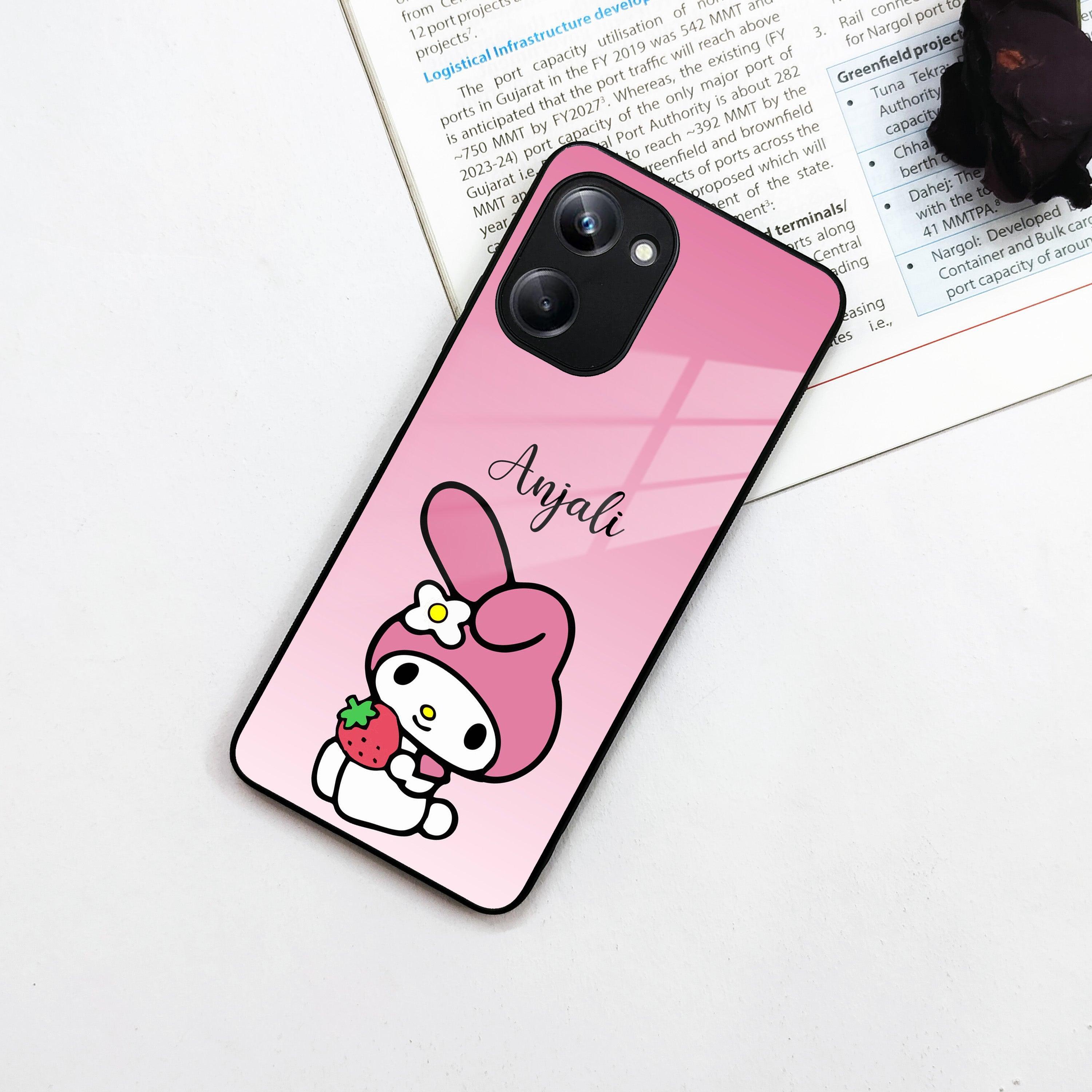 Pink Bunny Glass Case Cover For Realme/Narzo - ShopOnCliQ