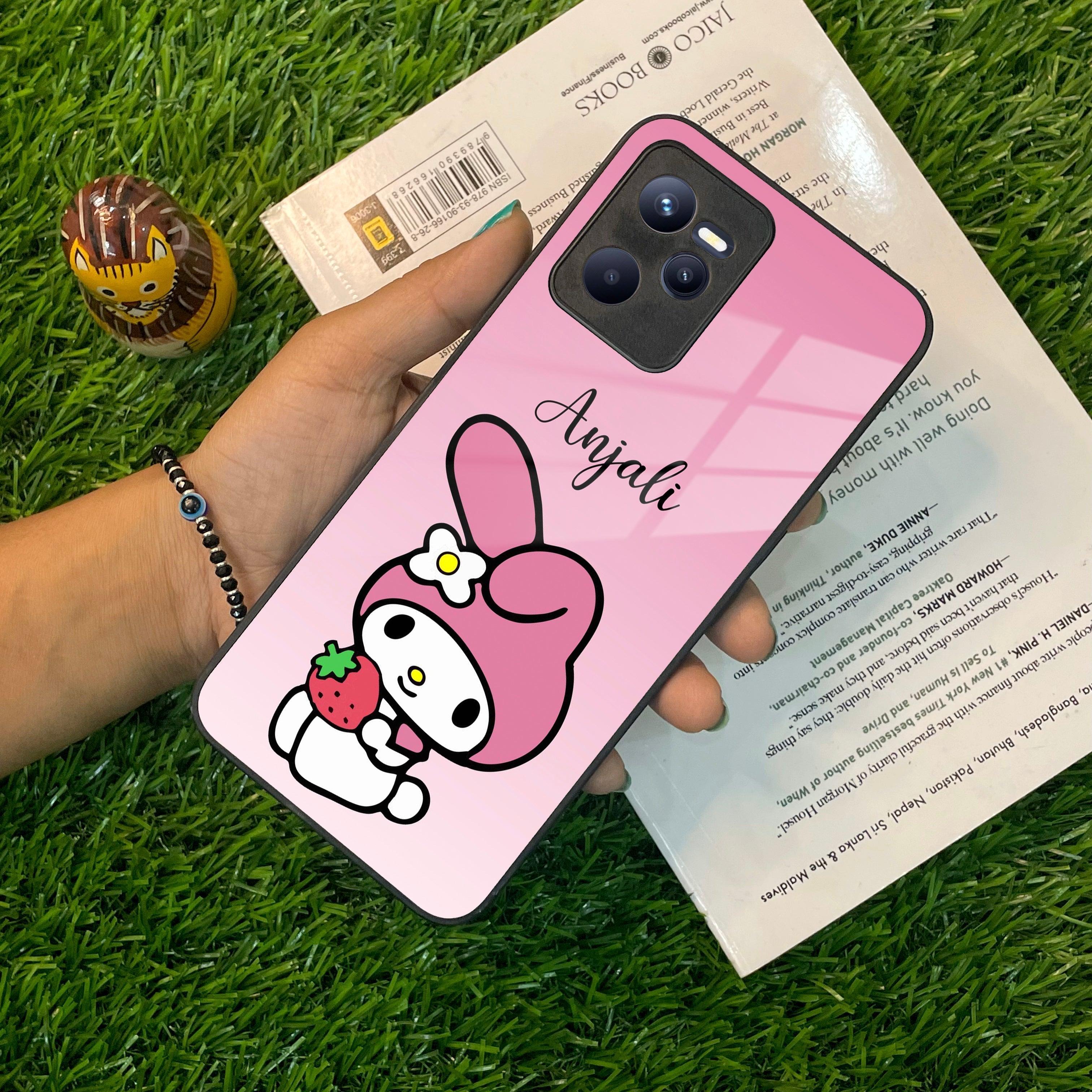 Pink Bunny Glass Case Cover For Realme/Narzo - ShopOnCliQ