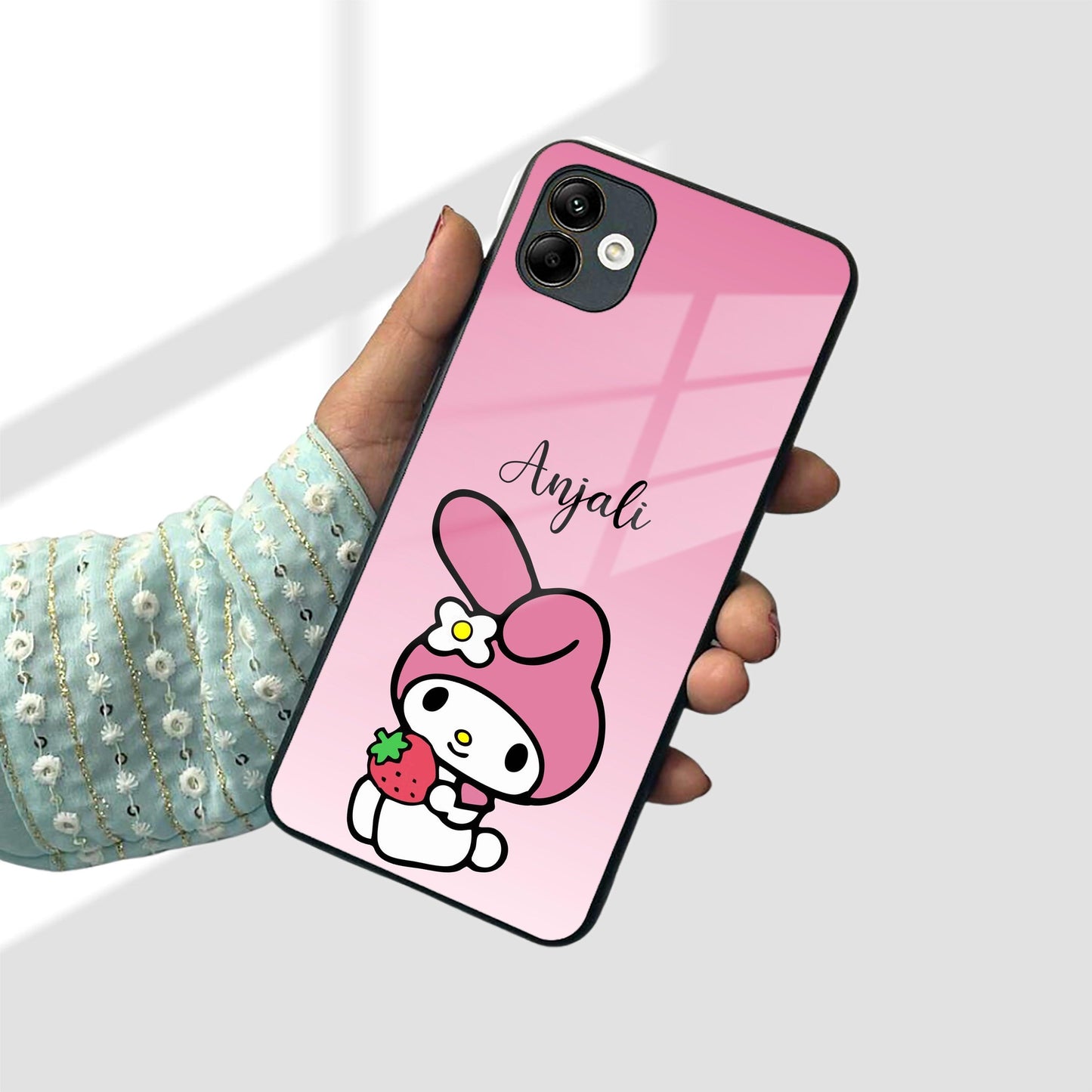 Pink Bunny Glass Case Cover For Samsung