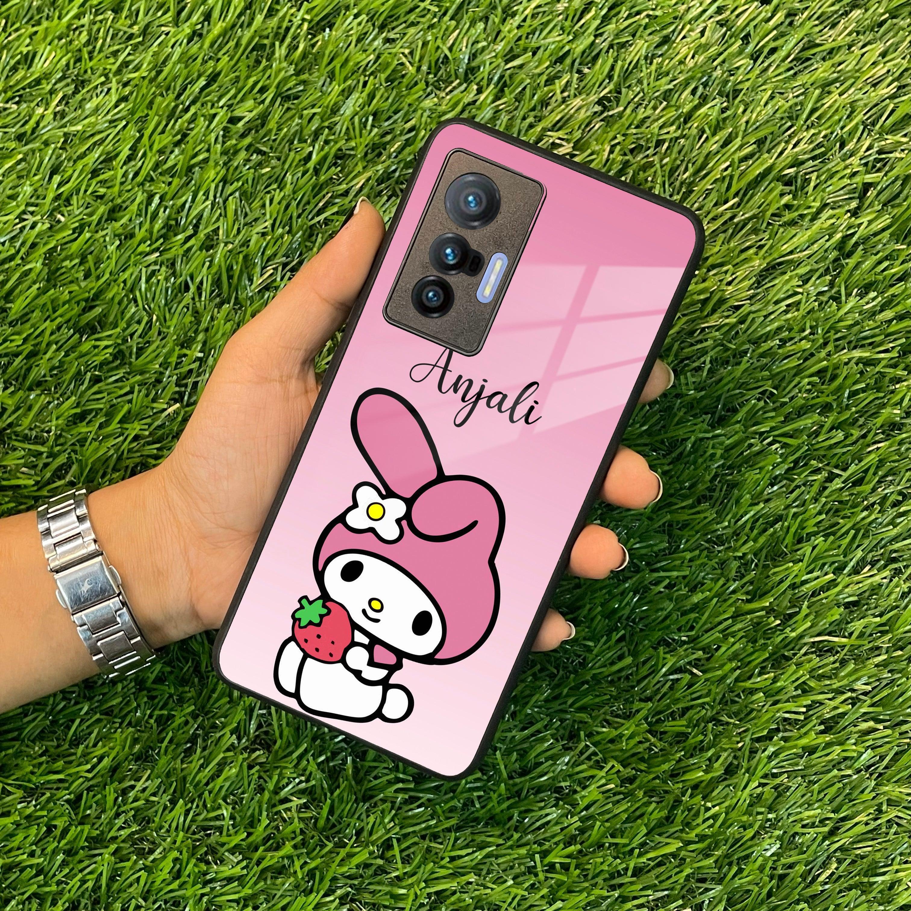 Pink Bunny Glass Case Cover For Vivo - ShopOnCliQ