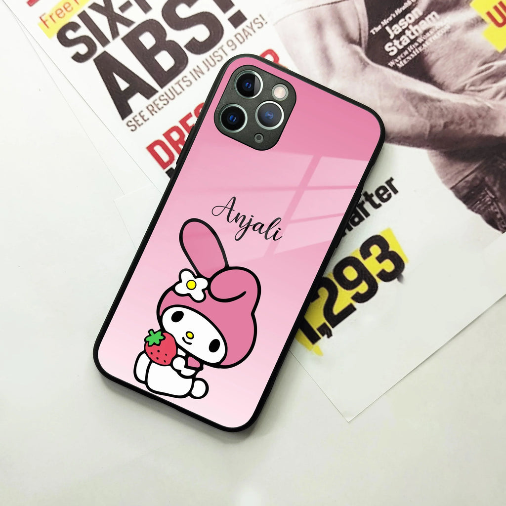 Pink Bunny Glass Case Cover For iPhone - ShopOnCliQ