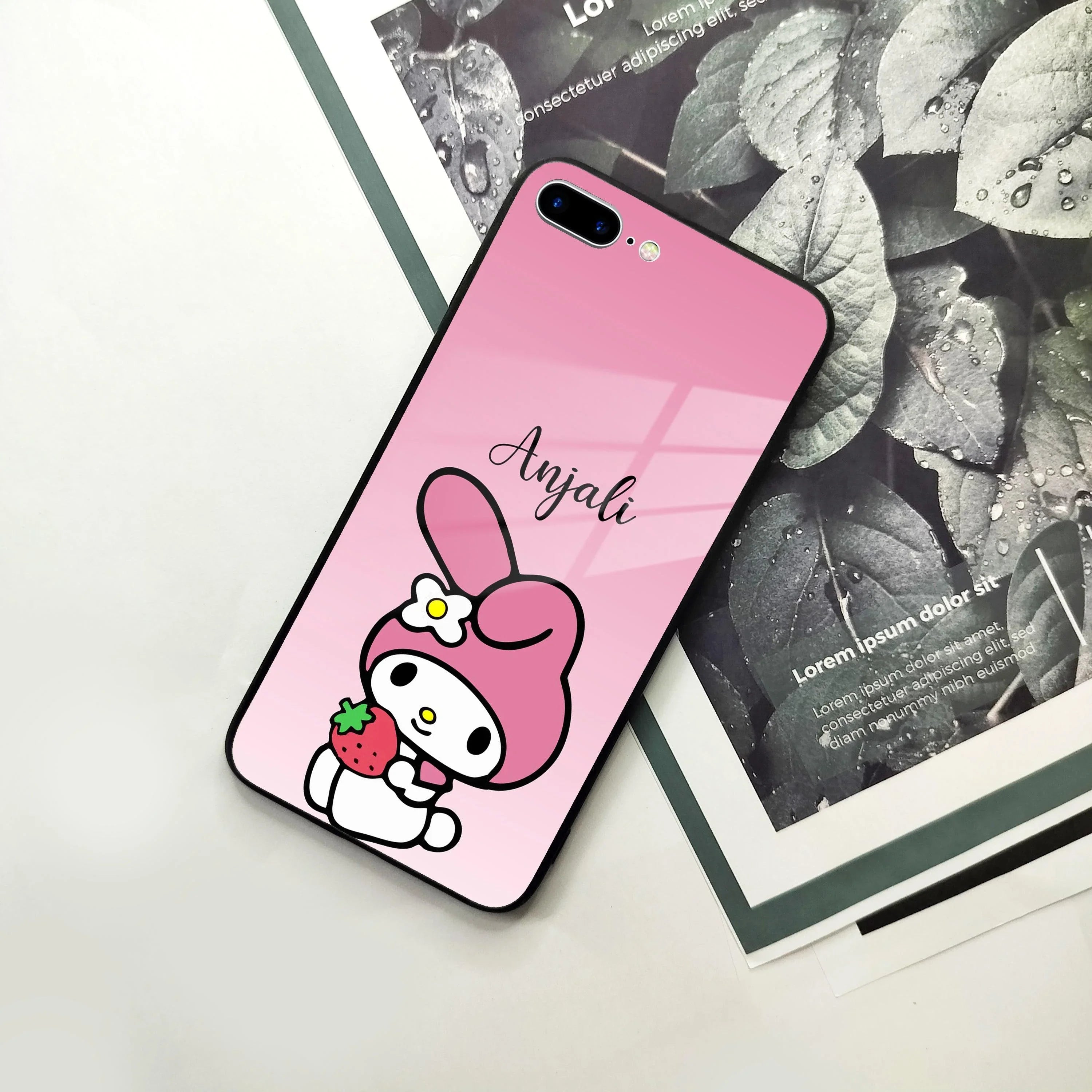 Pink Bunny Glass Case Cover For iPhone - ShopOnCliQ