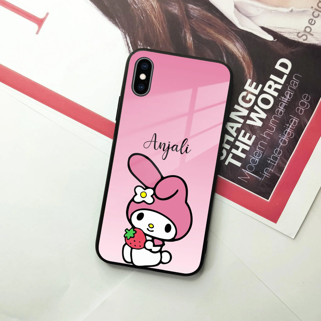 Pink Bunny Glass Case Cover For iPhone - ShopOnCliQ