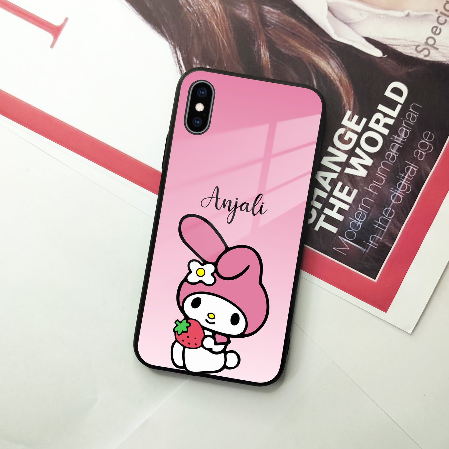 Pink Bunny Glass Case Cover For iPhone ShopOnCliQ