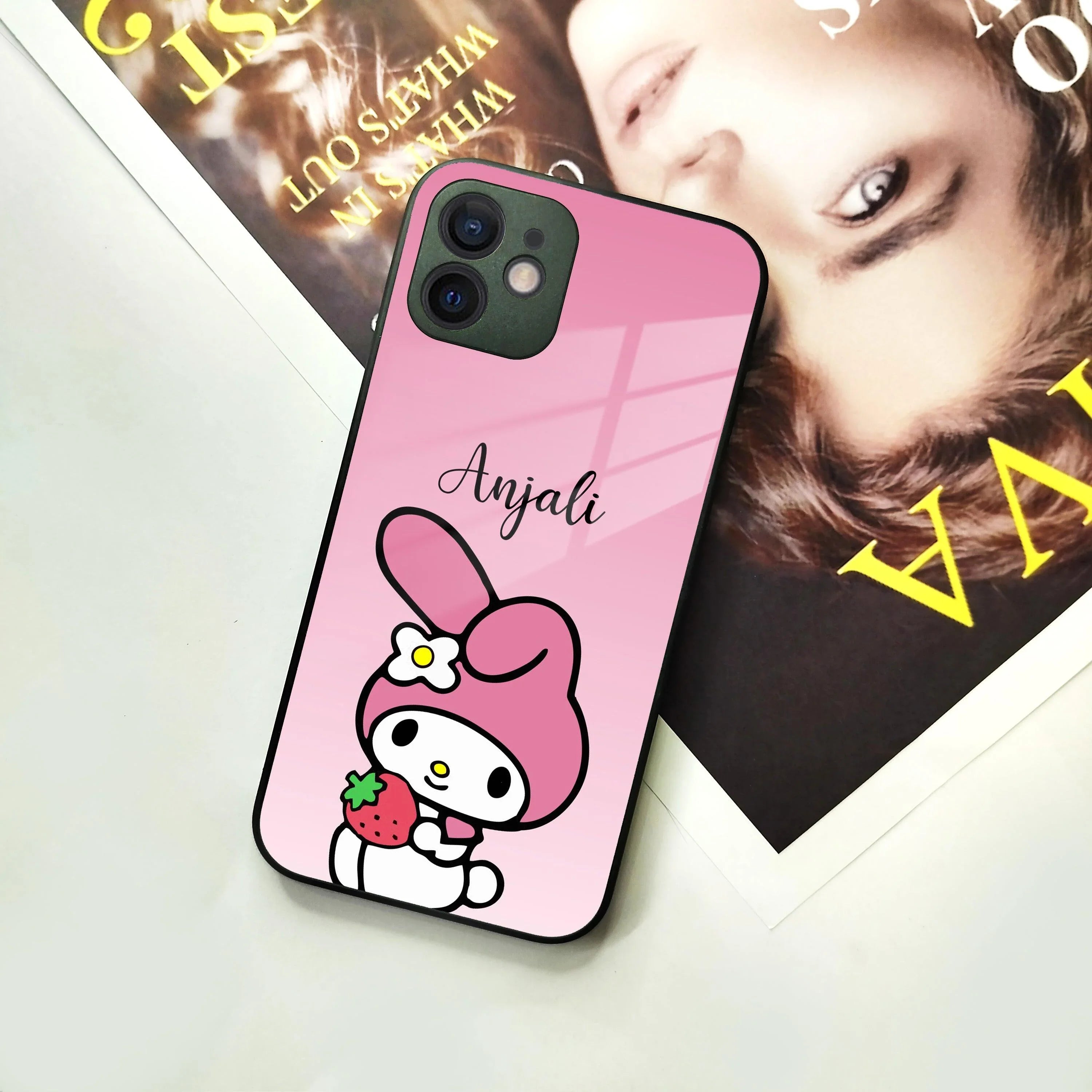 Pink Bunny Glass Case Cover For iPhone - ShopOnCliQ