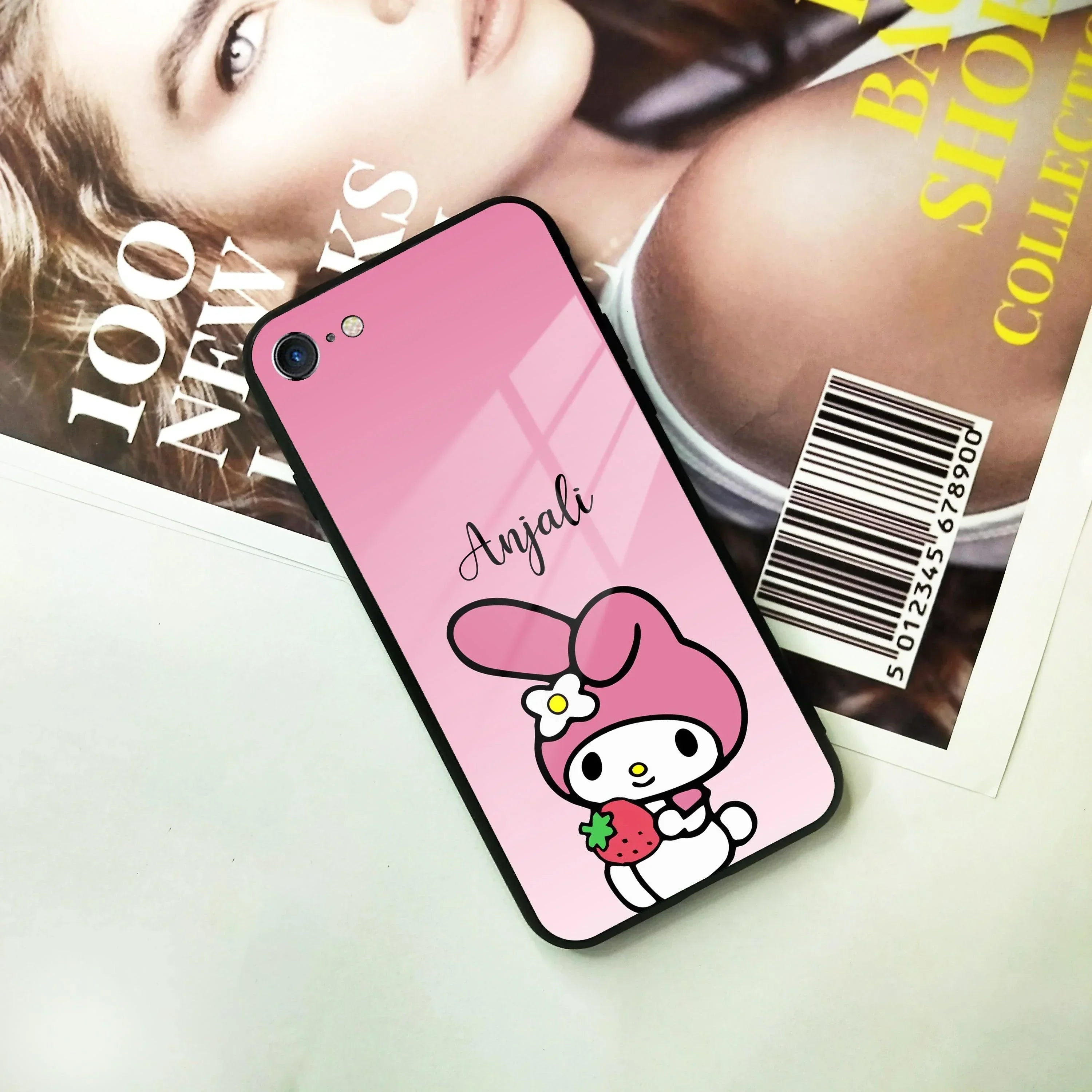 Pink Bunny Glass Case Cover For iPhone - ShopOnCliQ