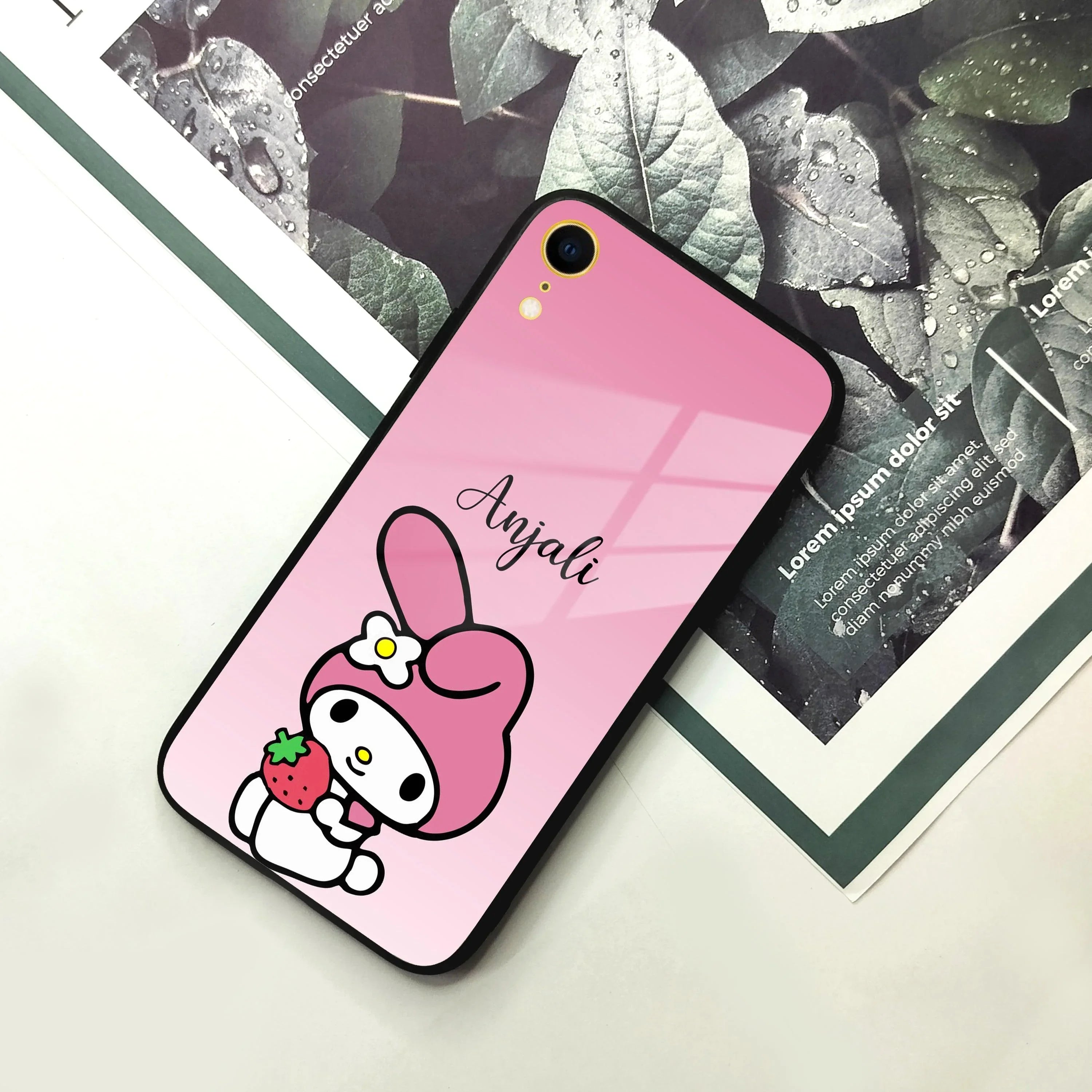 Pink Bunny Glass Case Cover For iPhone - ShopOnCliQ