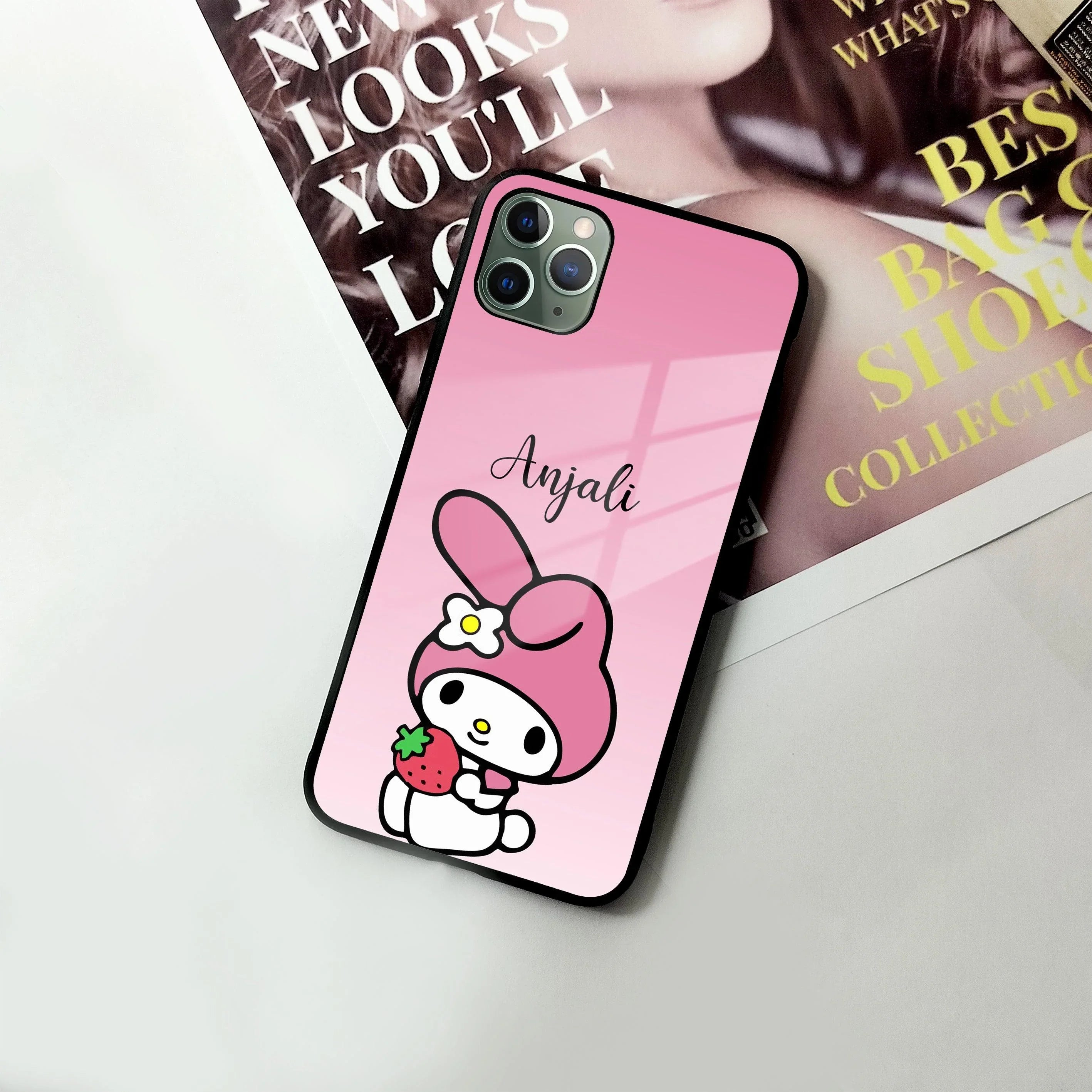Pink Bunny Glass Case Cover For iPhone - ShopOnCliQ