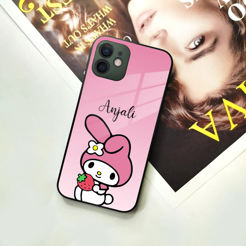 Pink Bunny Glass Case Cover For iPhone - ShopOnCliQ