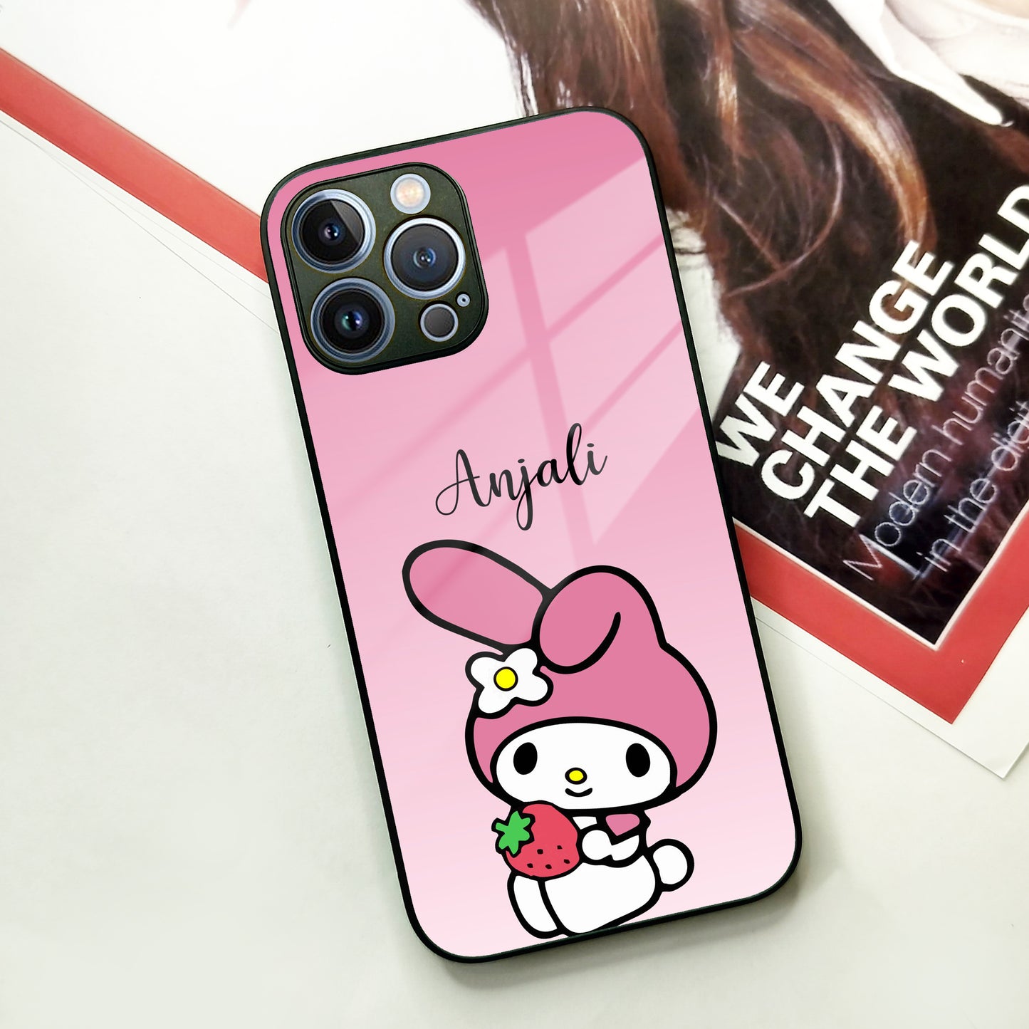 Pink Bunny Glass Case Cover For iPhone ShopOnCliQ