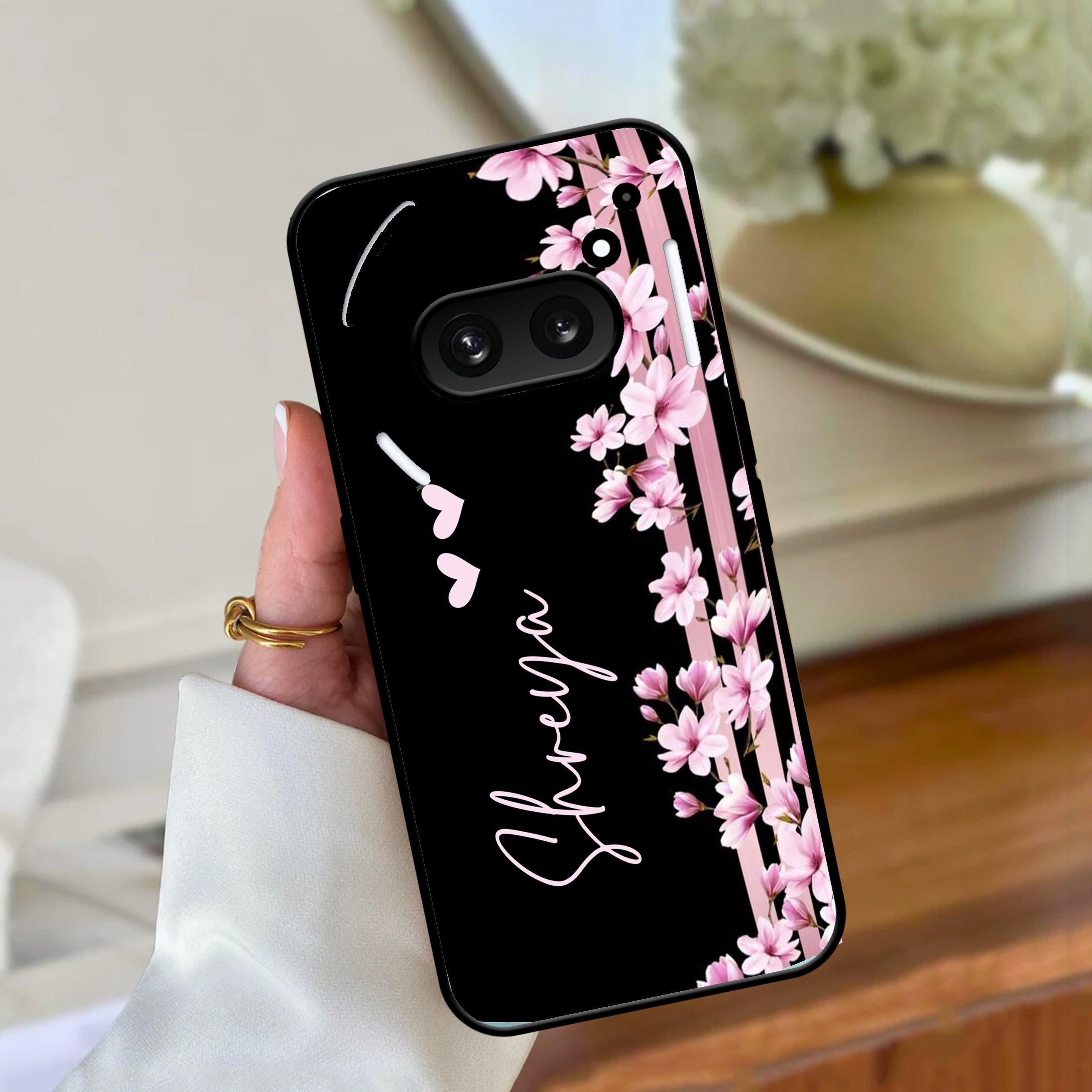 Pink Floral Glossy Metal Case Cover For Nothing - ShopOnCliQ
