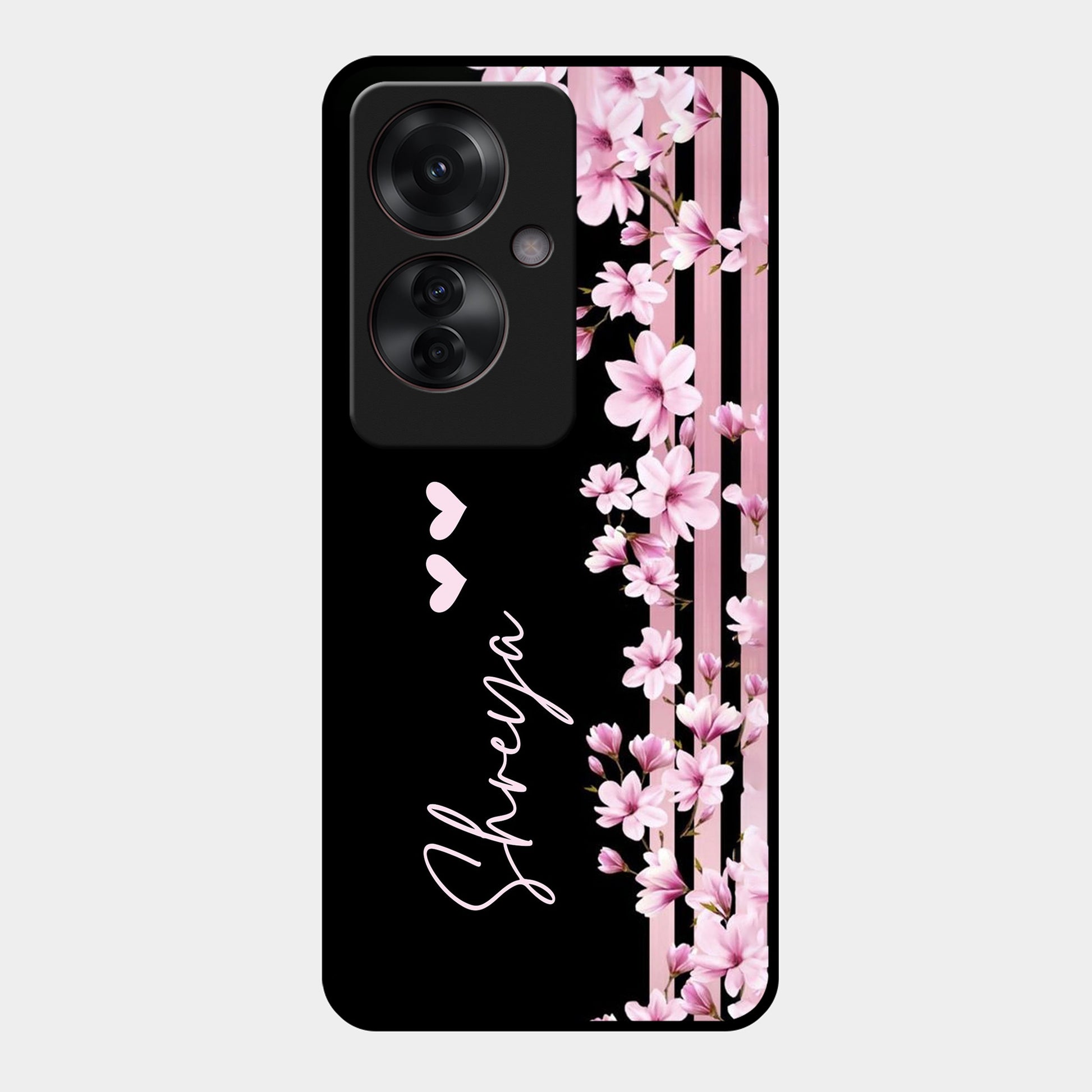 Pink Floral Glossy Metal Case Cover For Oppo - ShopOnCliQ