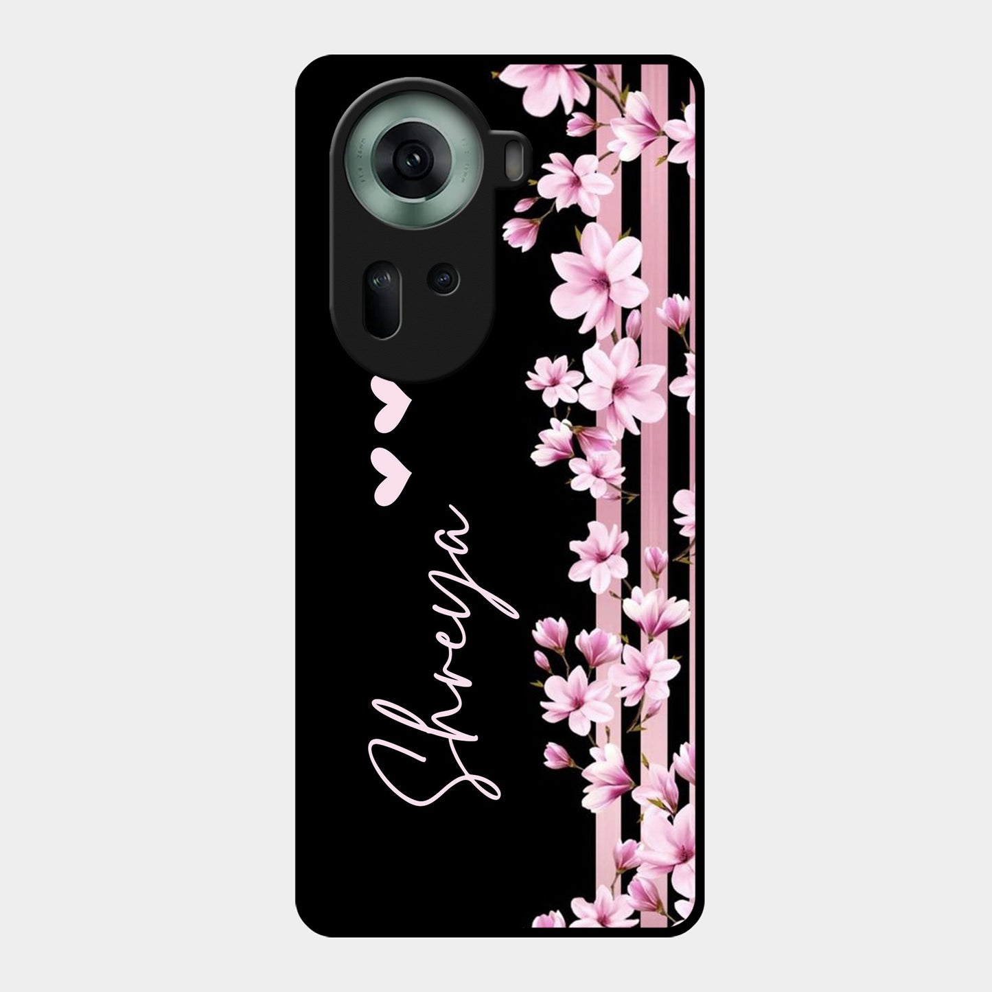 Pink Floral Glossy Metal Case Cover For Oppo - ShopOnCliQ