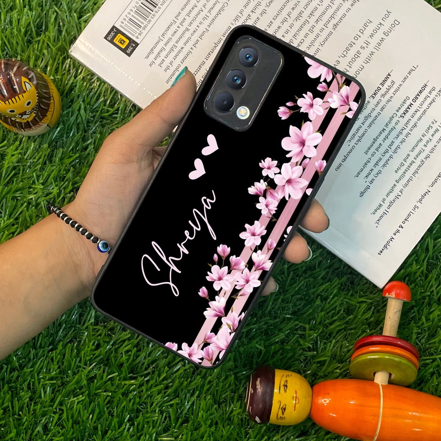 Pink Floral Glossy Metal Case Cover For Realme - ShopOnCliQ