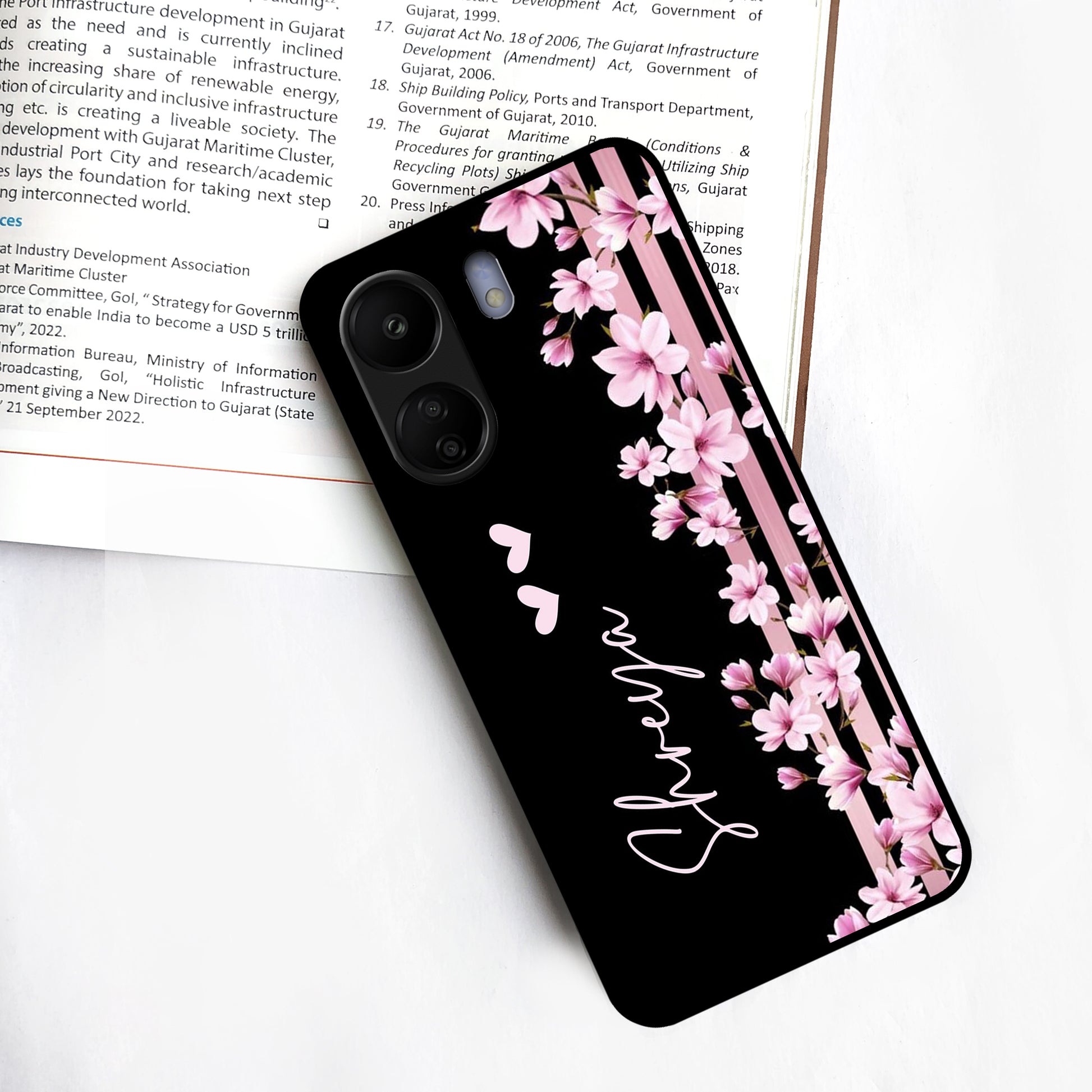 Pink Floral Glossy Metal Case Cover For Redmi ShopOnCliQ