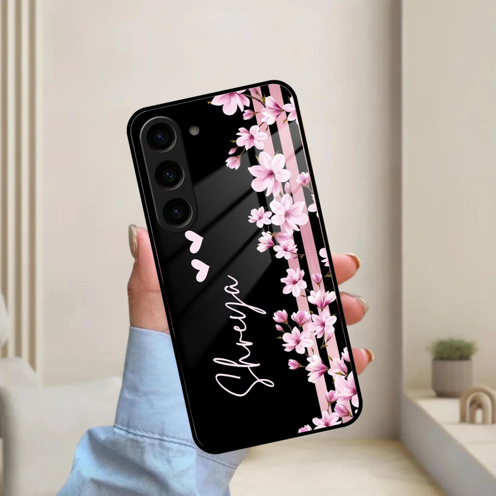 Pink Floral Customize Metal Case Cover For Samsung - ShopOnCliQ