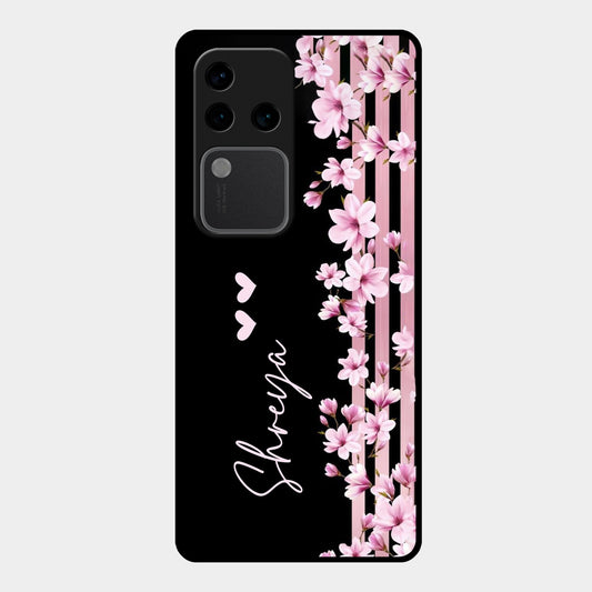 Pink Floral Glossy Metal Case Cover For Vivo ShopOnCliQ