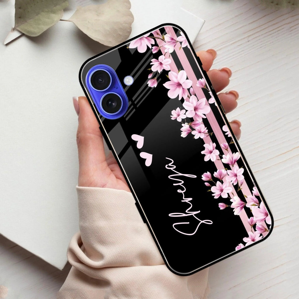 Pink Floral Customize Metal Case Cover For iPhone - ShopOnCliQ