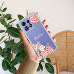 Pink Floral Transparent Silicon Case For Motorola Edge 50 Fusion 5G