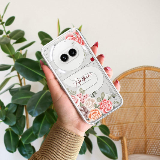 Pink Floral Transparent Silicon Case For Nothing - ShopOnCliQ