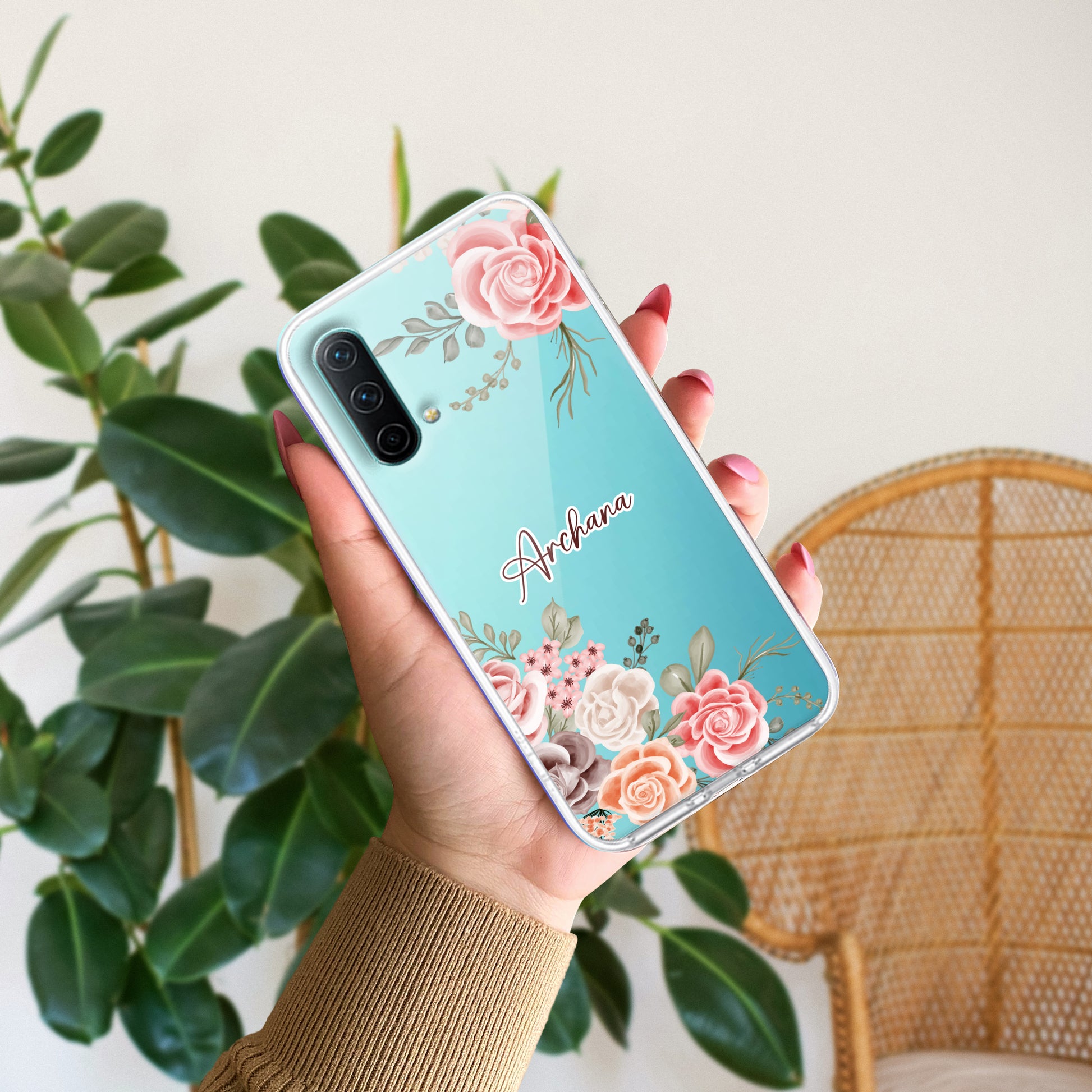 Pink Floral Transparent Silicon Case For OnePlus ShopOnCliQ