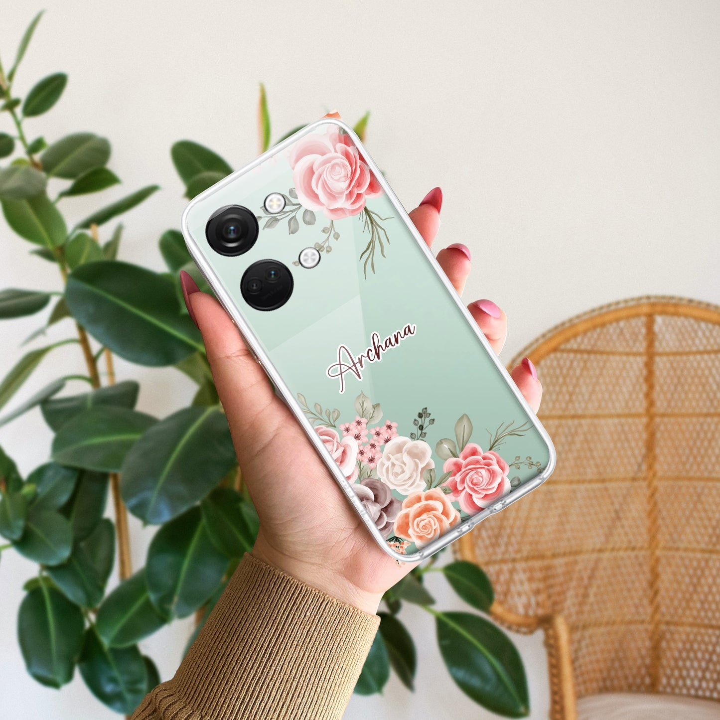 Pink Floral Transparent Silicon Case For OnePlus - ShopOnCliQ